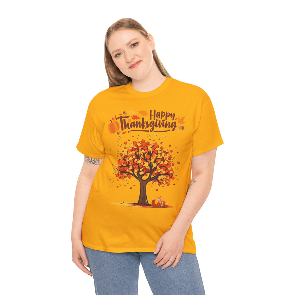 Thanksgiving Tree Tee, Autumn Shirt, Fall Apparel, Family Gathering Top, Seasonal Wear, Thanksgiving Gift