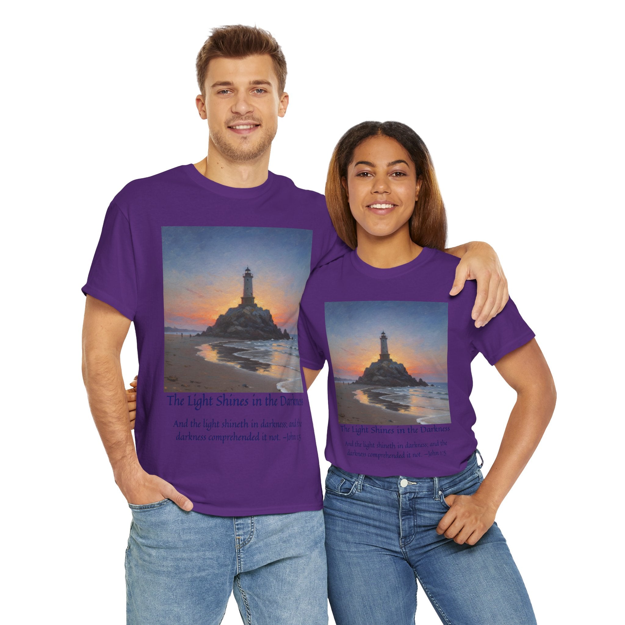 Light in Darkness Unisex Cotton Tee-inspired by Monet, Inspirational Shirt, Bible Verse Tee, Faith-Based Apparel, Perfect Gift for All Occasions