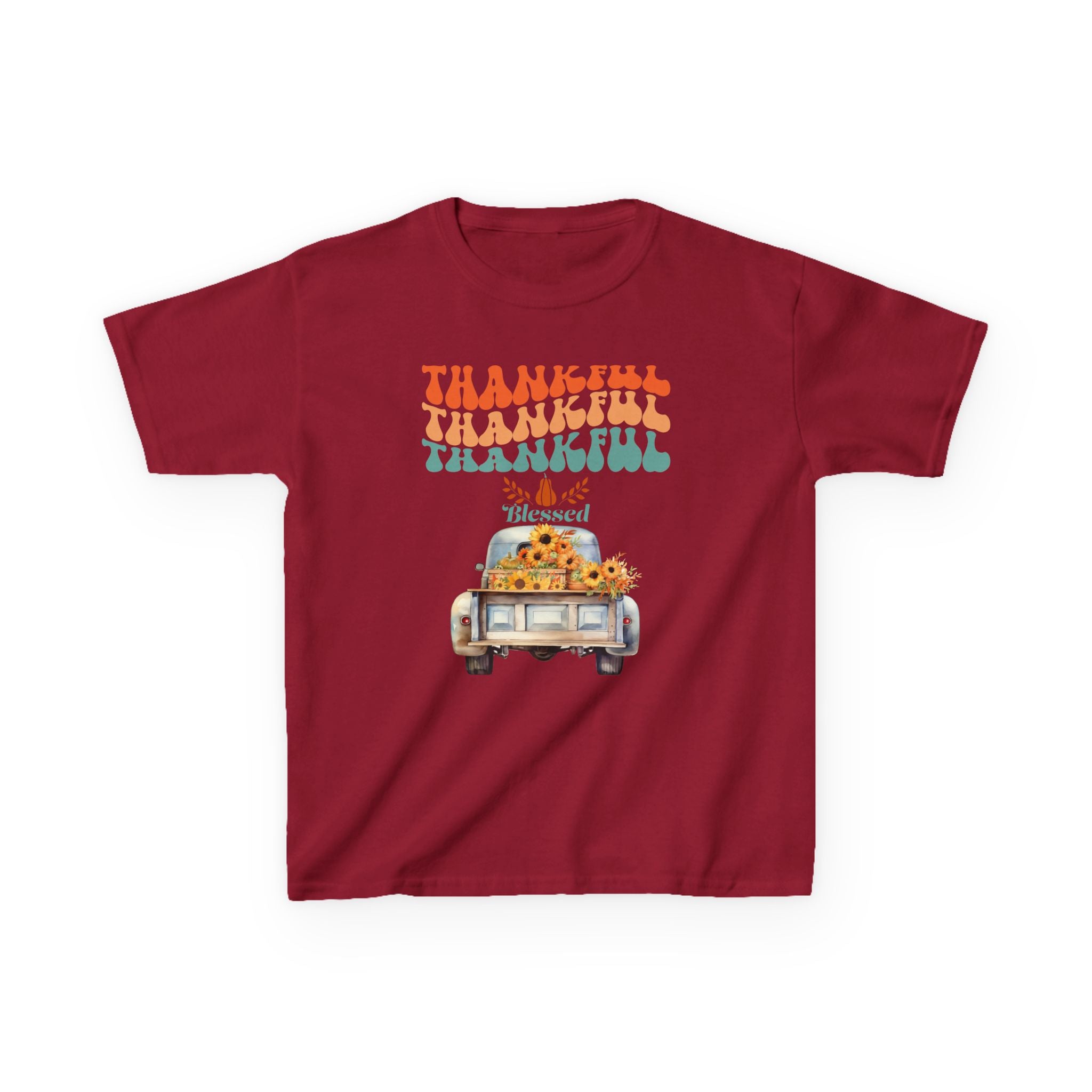 Thankful Kids Tee | Cute Autumn T-Shirt | Thanksgiving Gift | Kids Holiday Wear | Family Gathering Apparel