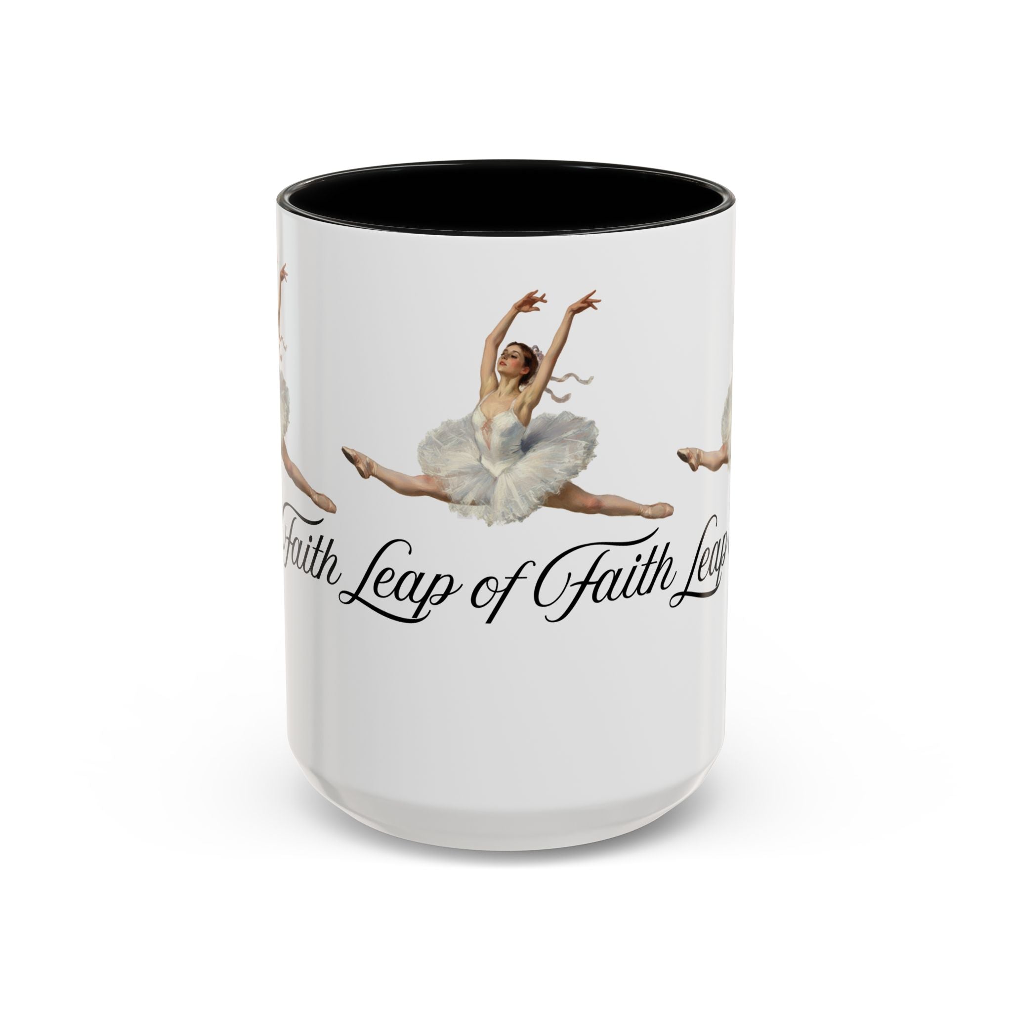 Ballet-Themed Coffee Mug 15 oz : Leap of Faith, Perfect Gift for Dancers, Inspirational Cup for Performers, Motivational Decor, Dance Lover's Mug