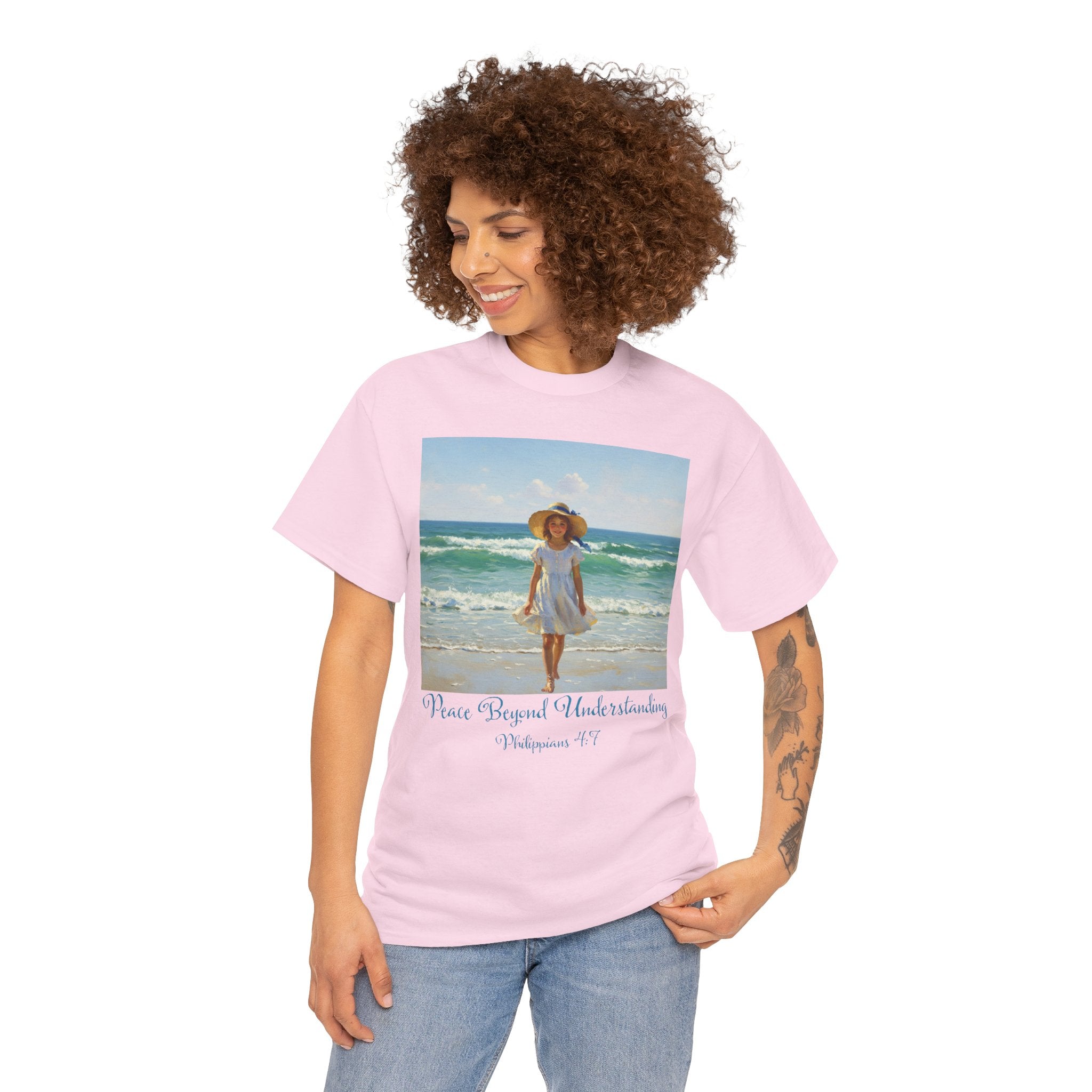 Serene Beach Vibes Tee for Summer Days, Top for Women, Casual Wear, Gifts for Beach Lovers, Vacay Essentials
