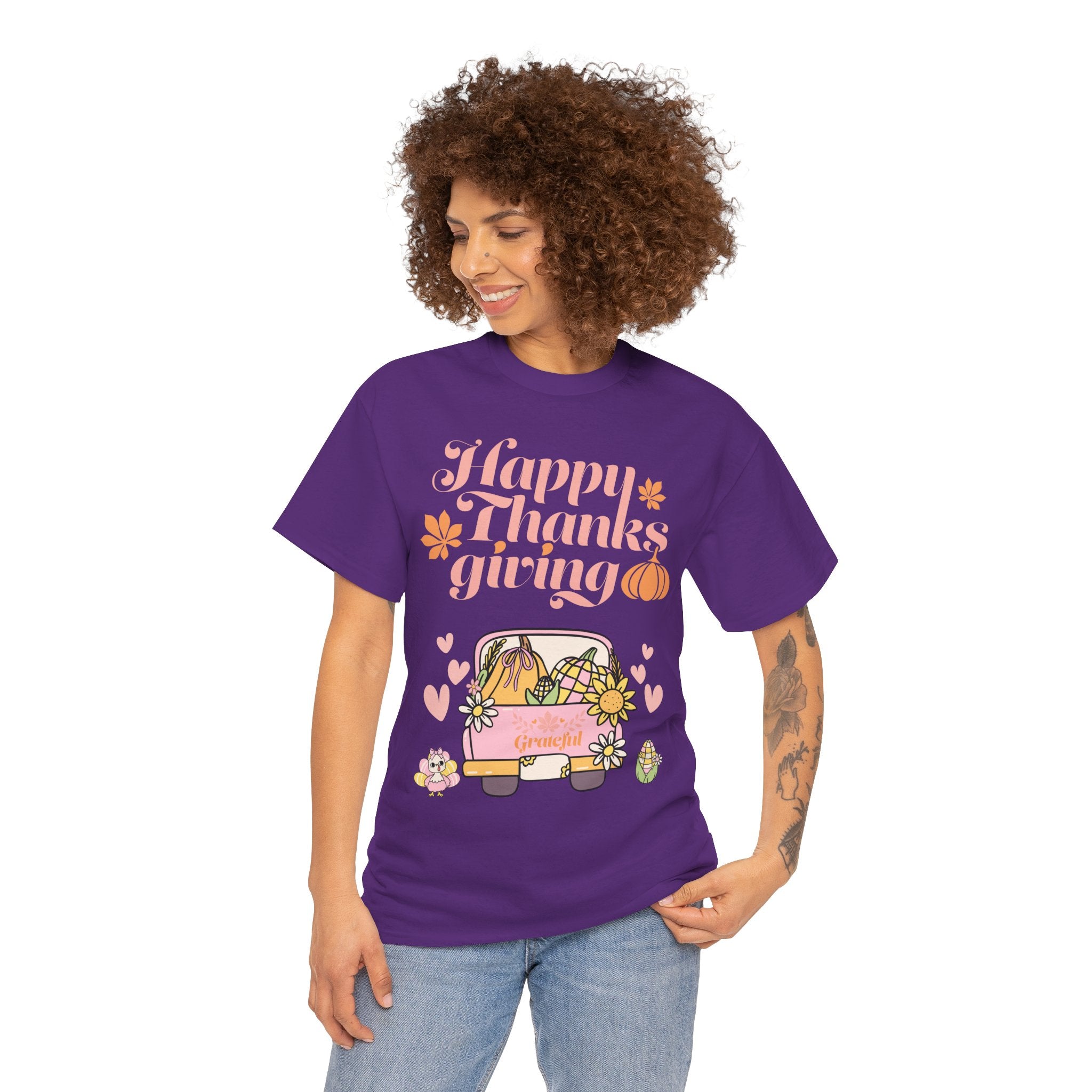 Happy Thanksgiving Unisex Tee | Cozy Autumn Shirt for Family Gatherings, Thanksgiving Celebration, Fall Fashion, Cute Gift Idea