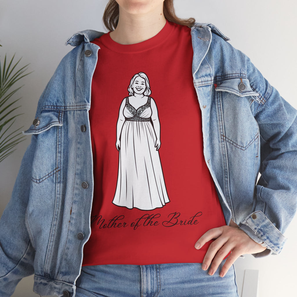 Mother of the Bride Tee, Plus Size Wedding Shirt, Unisex Cotton T-Shirt, Bridal Party Gift, Fun Wedding Day Apparel
