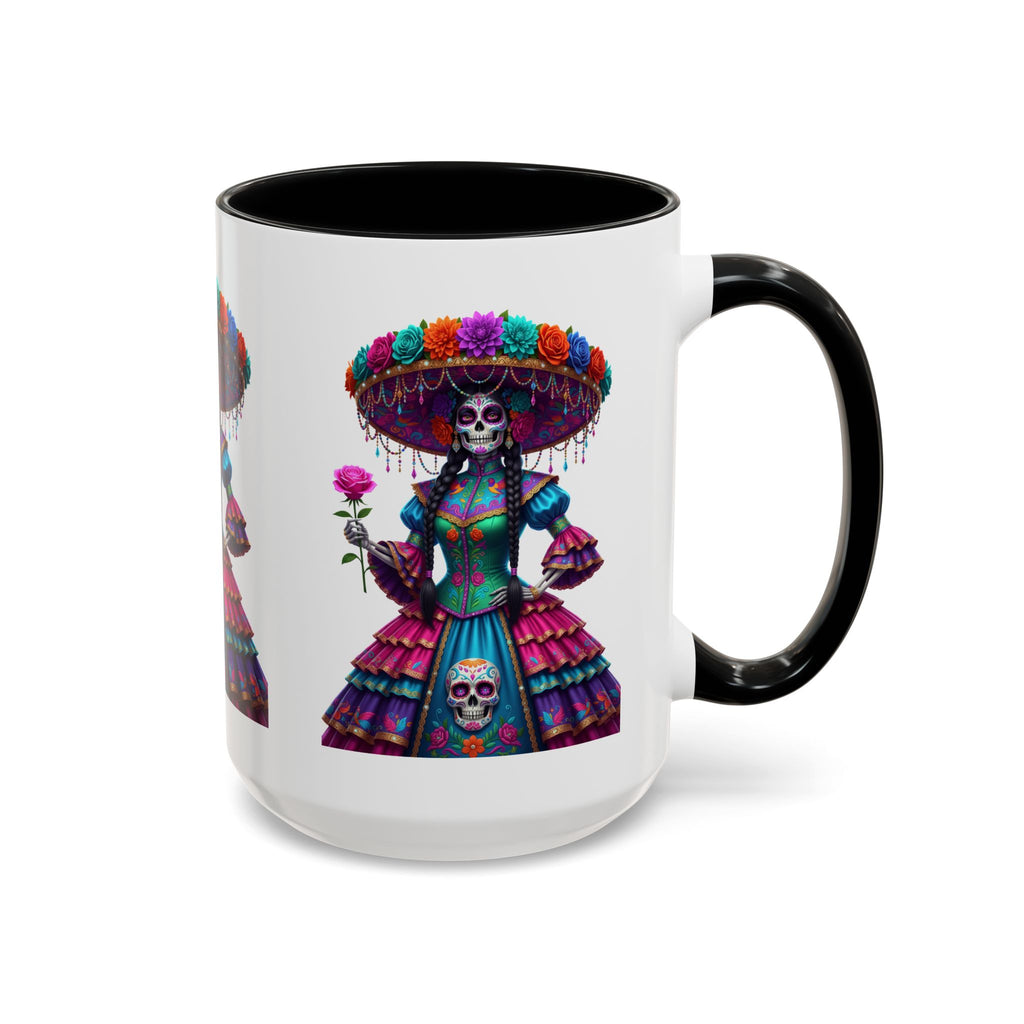 La Catrina Elegante – Día de los Muertos Inspired Artwork, Caffeine Lover Gift, Halloween Decor, Artful Drinkware