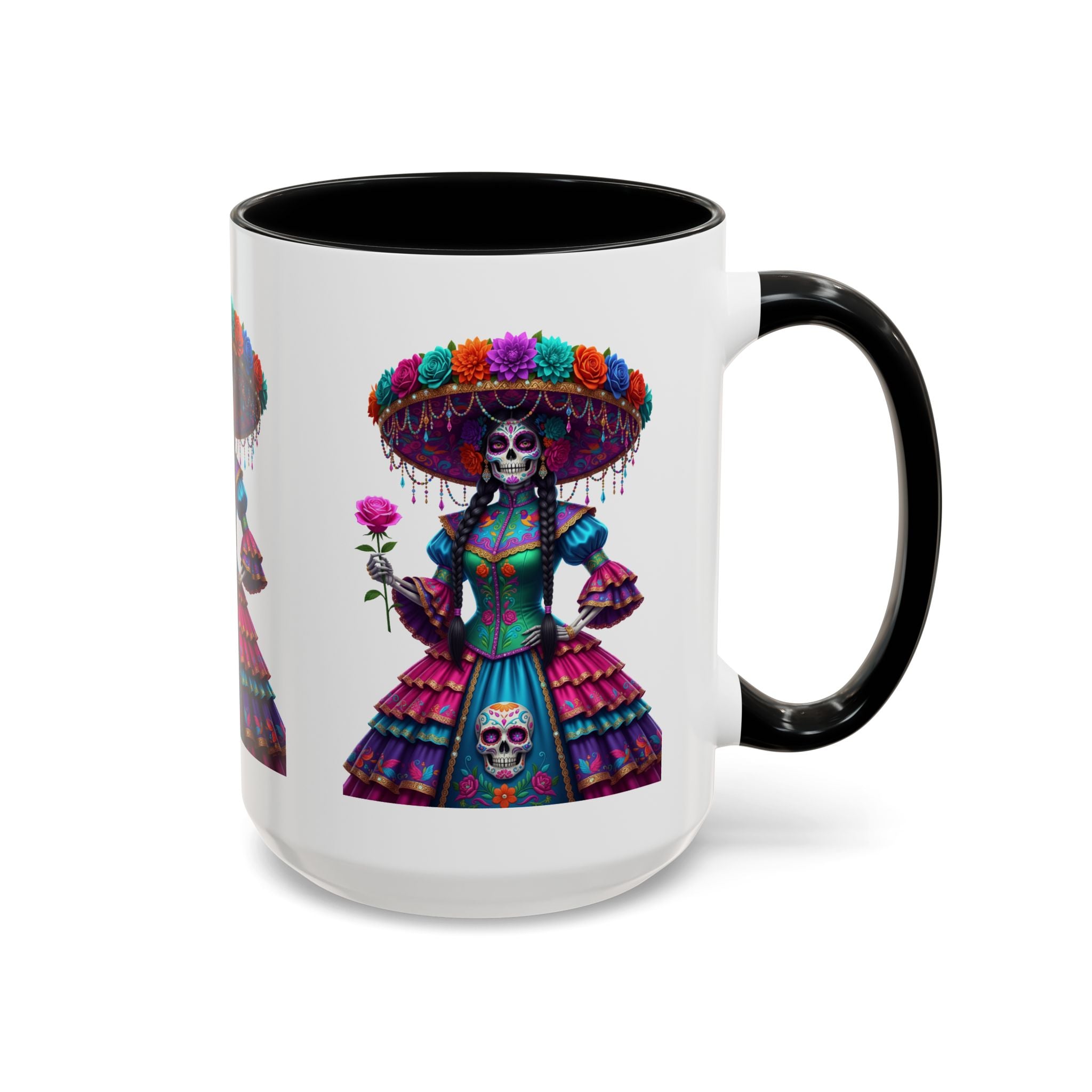 La Catrina Elegante – Día de los Muertos Inspired Artwork, Caffeine Lover Gift, Halloween Decor, Artful Drinkware