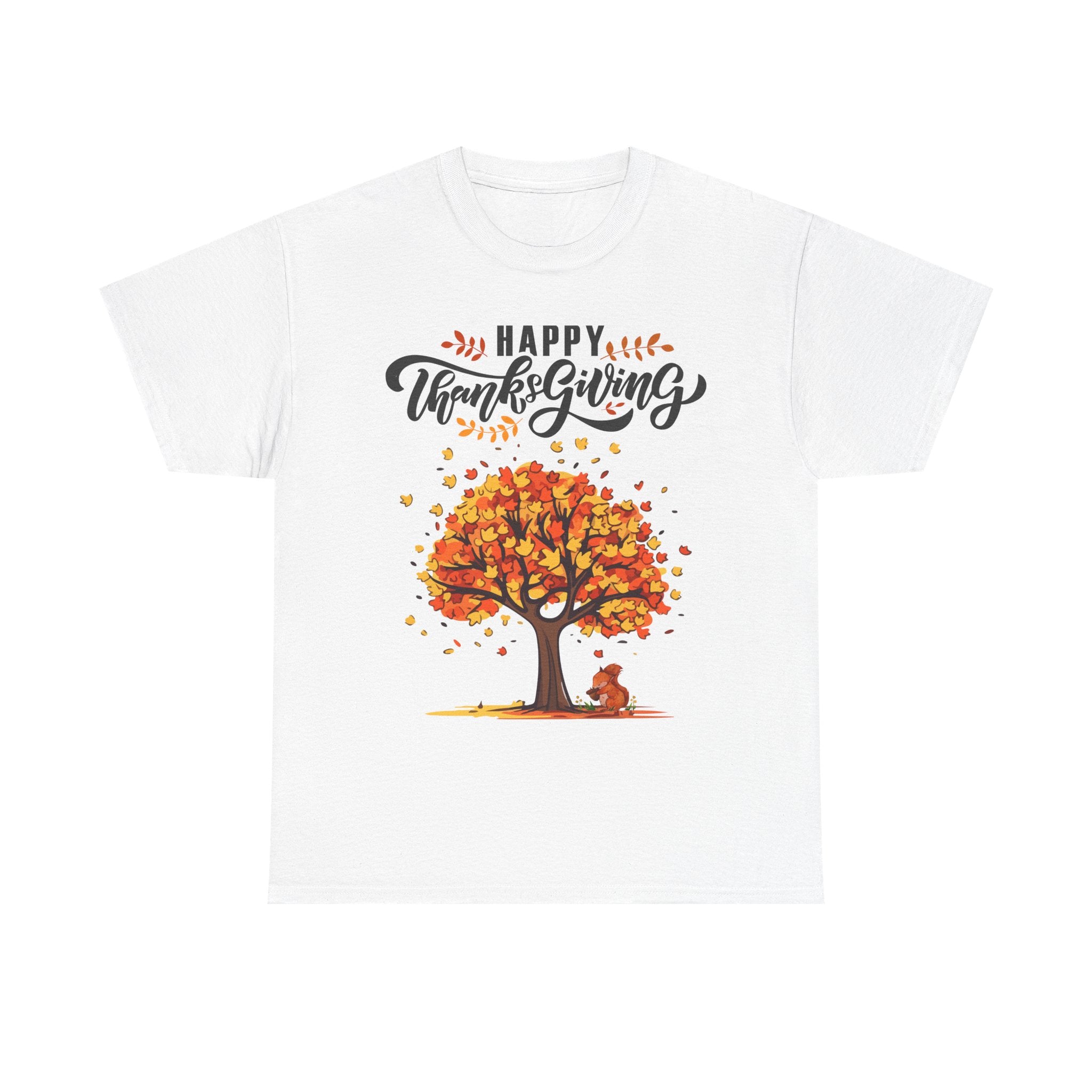 Happy Thanksgiving Tree Unisex Tee, Autumn Shirt, Holiday Apparel, Fall Fashion, Seasonal Gift