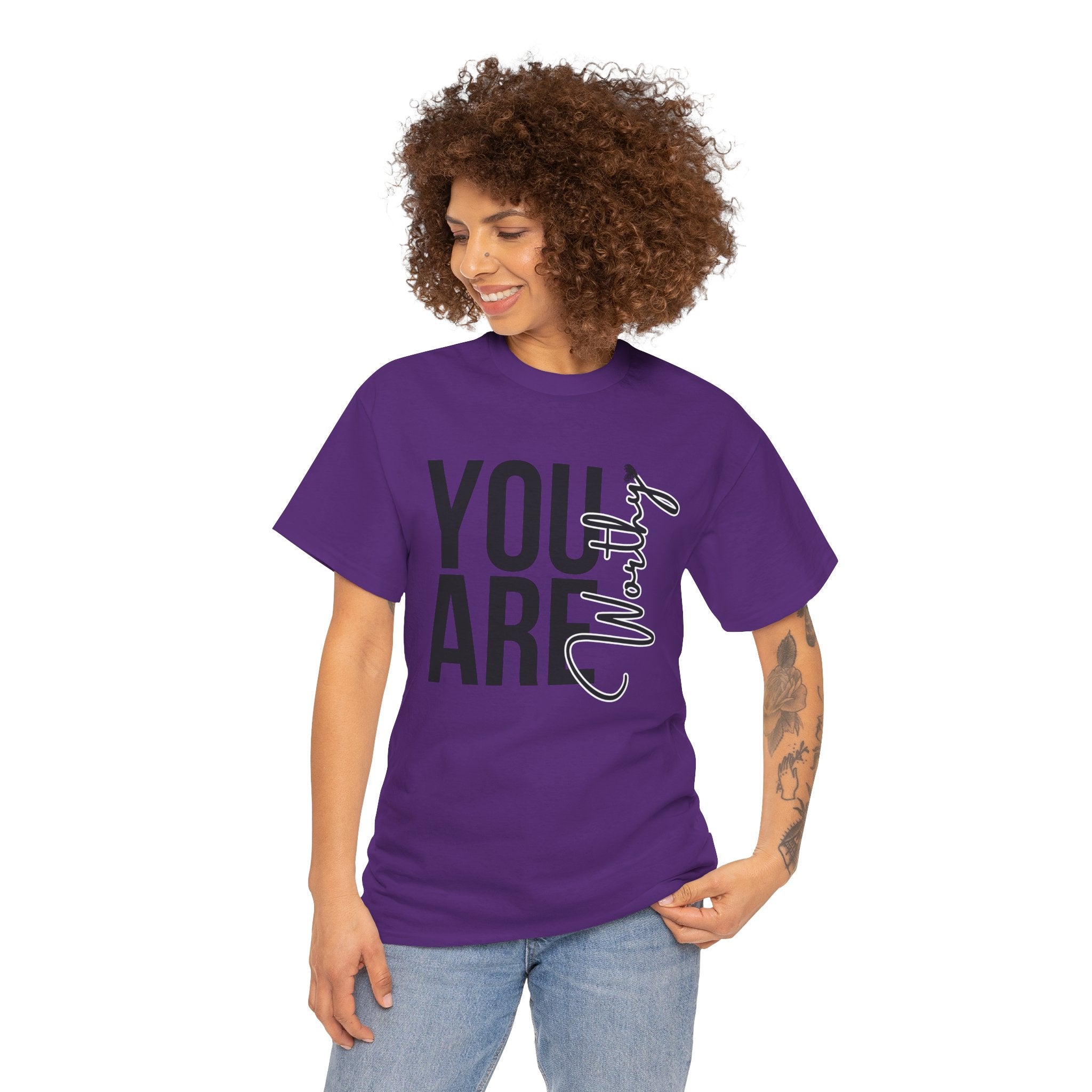 You Are Worthy Unisex Heavy Cotton Tee, Motivational Quote Shirt, Gift for Friends, Self-Love Tee, Uplifting Apparel, Positive [...]