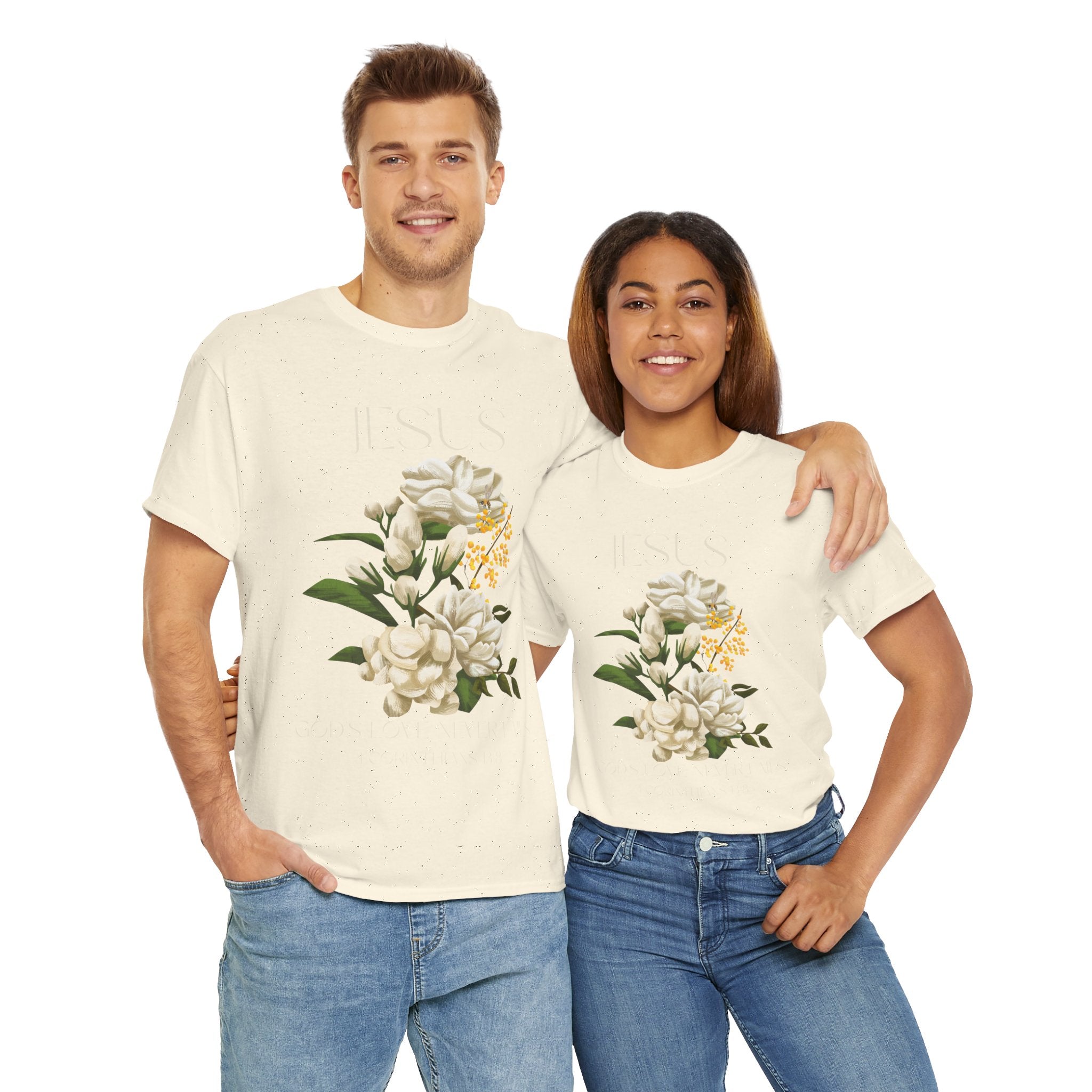Jesus/Floral Faith T-Shirt // Vintage Jesus Graphic Tee, Inspirational Gift, Spring Fashion, Religious Apparel, Casualwear