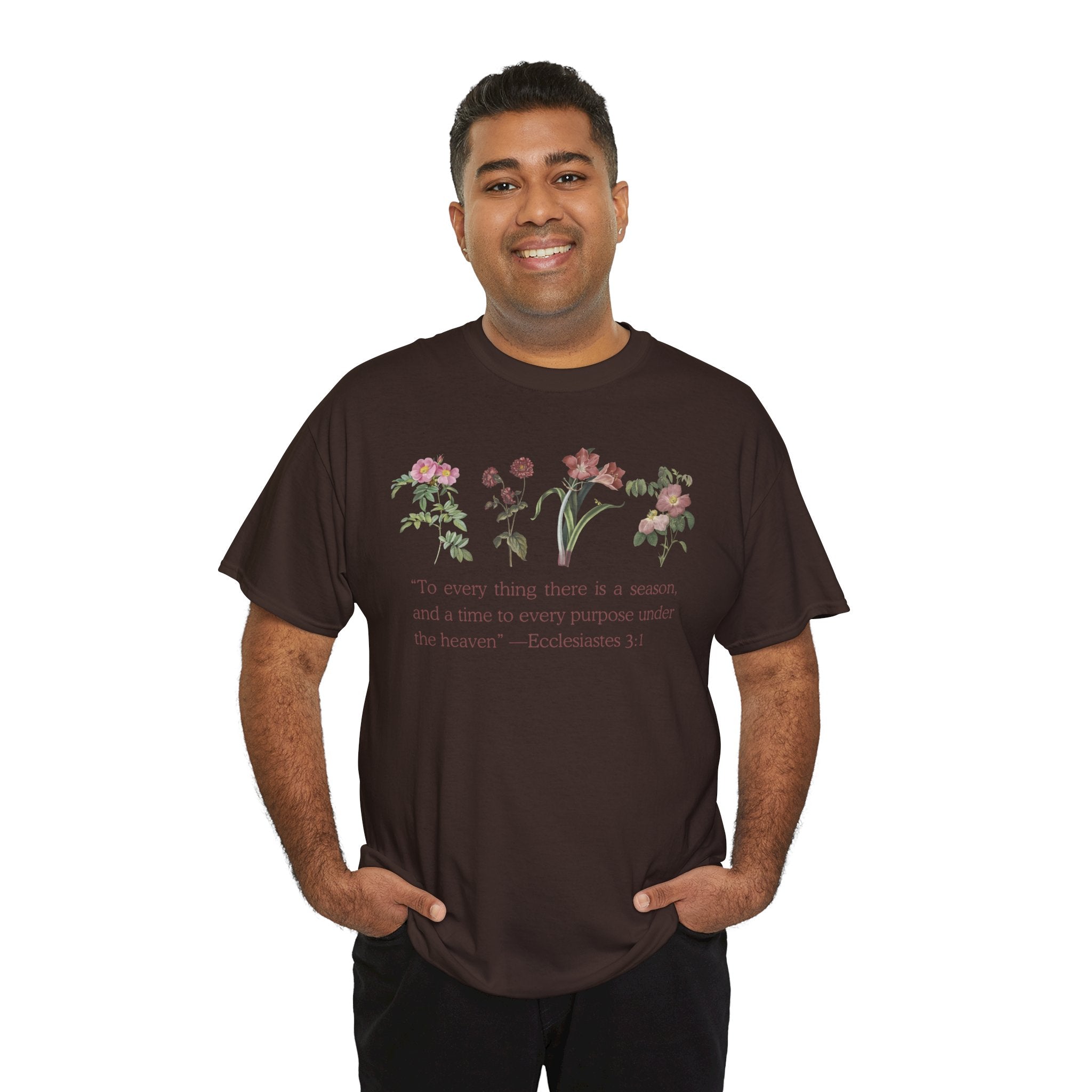 Christian -Biblical Inspirational Floral Quote Tee, Nature Lover Gift, Eco-Friendly Fashion, Casual Everyday Wear