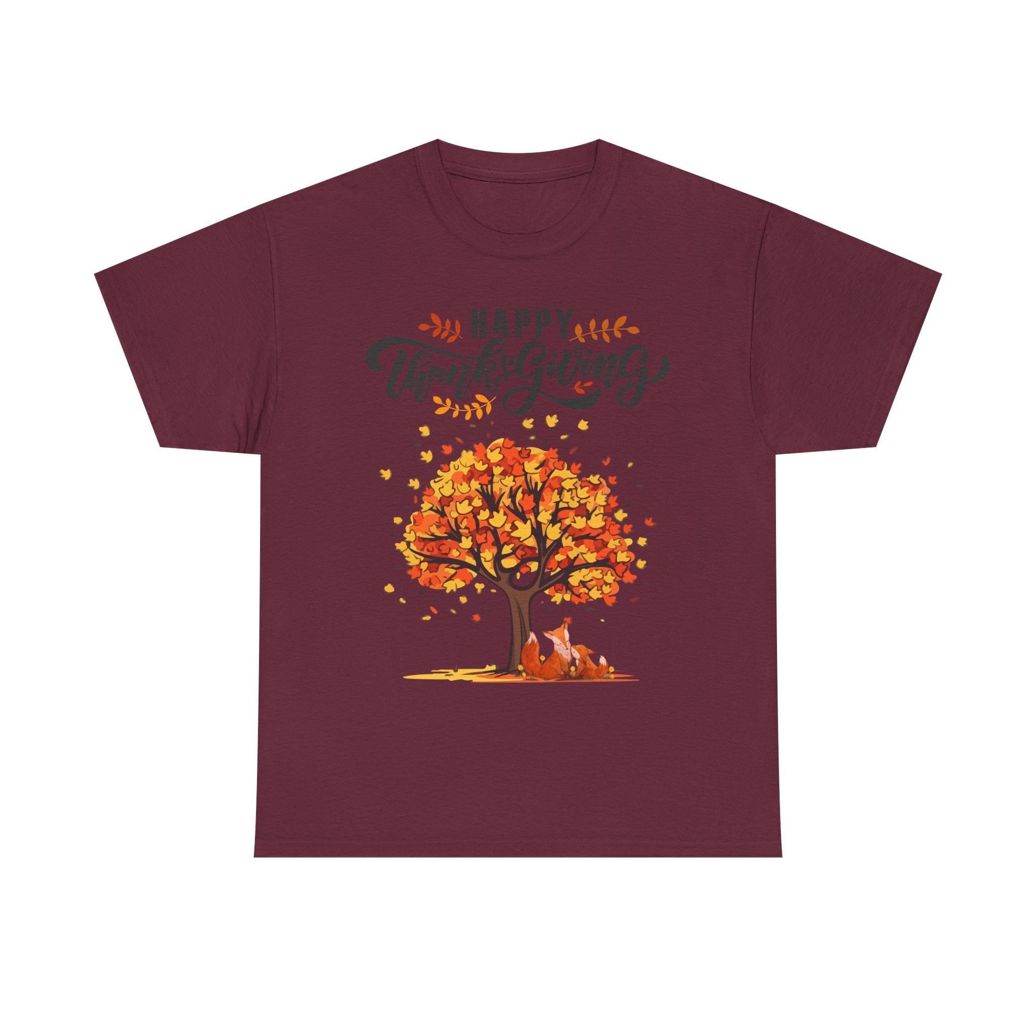 Thanksgiving Tree Tee, Fall T-Shirt, Autumn Apparel, Cozy Gift for Family, Cute Holiday Top