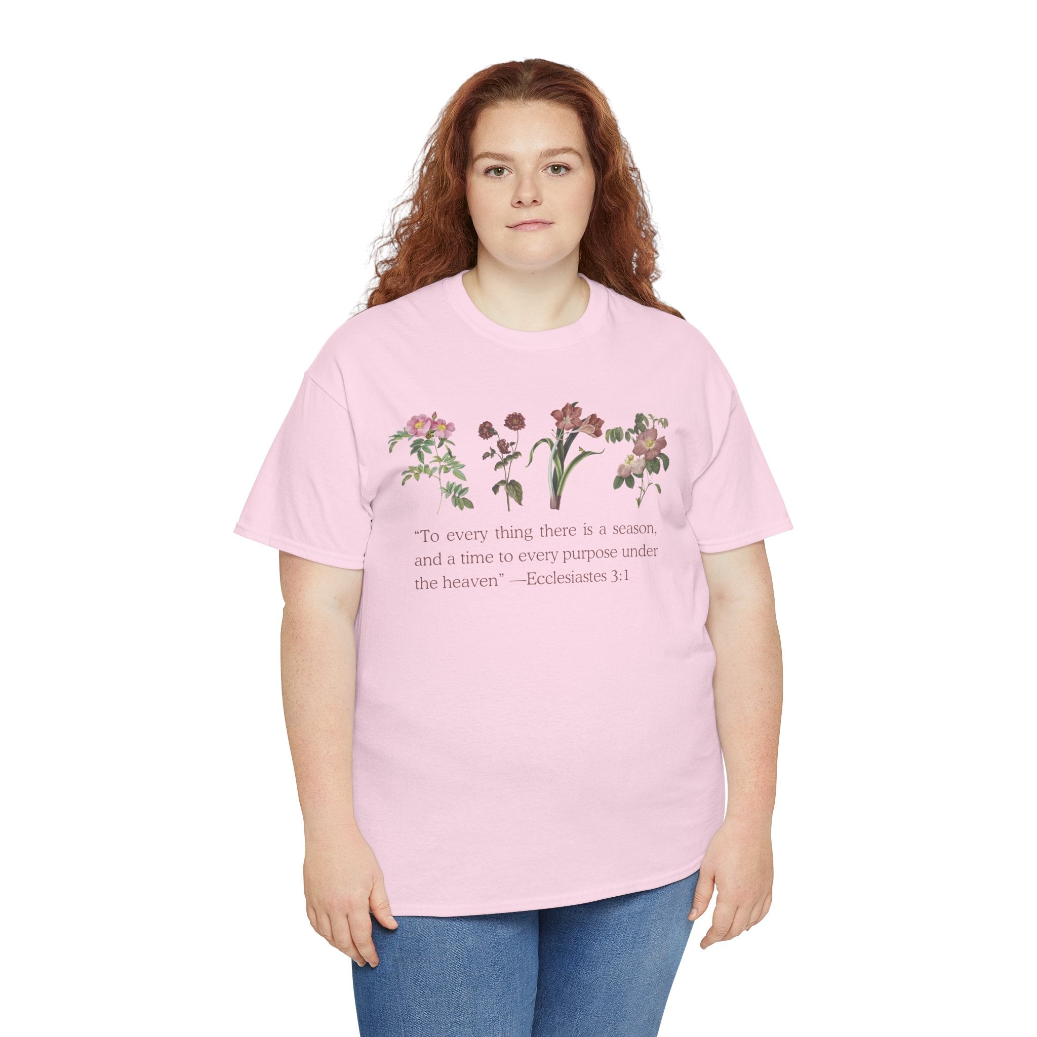 Christian -Biblical Inspirational Floral Quote Tee, Nature Lover Gift, Eco-Friendly Fashion, Casual Everyday Wear