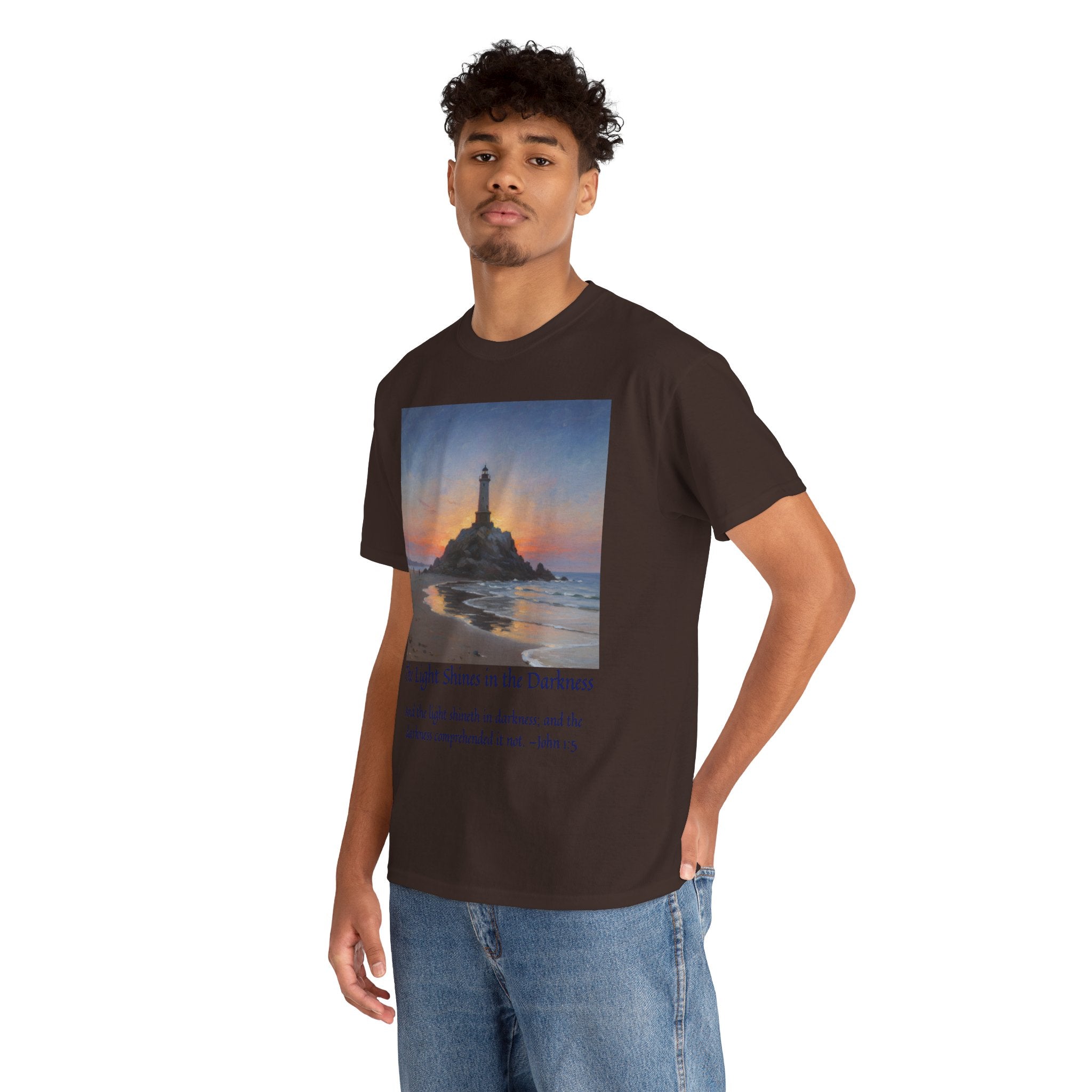 Light in Darkness Unisex Cotton Tee-inspired by Monet, Inspirational Shirt, Bible Verse Tee, Faith-Based Apparel, Perfect Gift for All Occasions