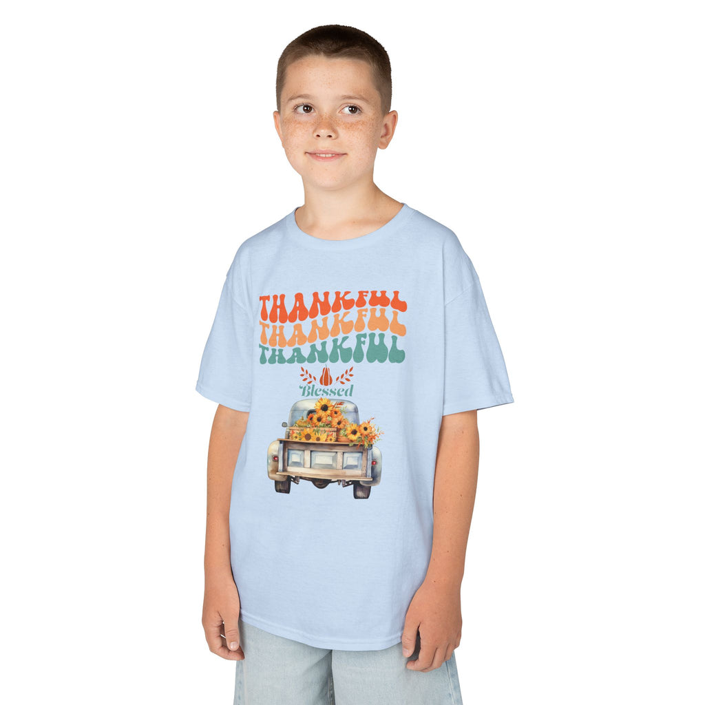Thankful Kids Tee | Cute Autumn T-Shirt | Thanksgiving Gift | Kids Holiday Wear | Family Gathering Apparel