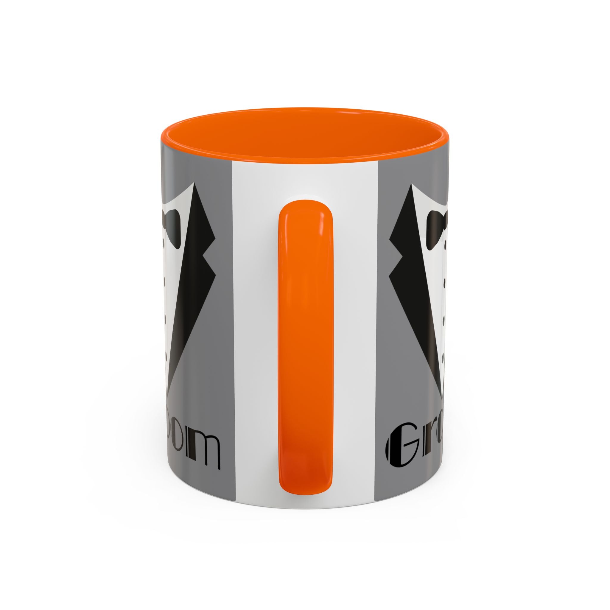 Groom Coffee Mug, Wedding Gift, Groomsmen Party Mug, Black and White Accent Mug, Engagement Celebration