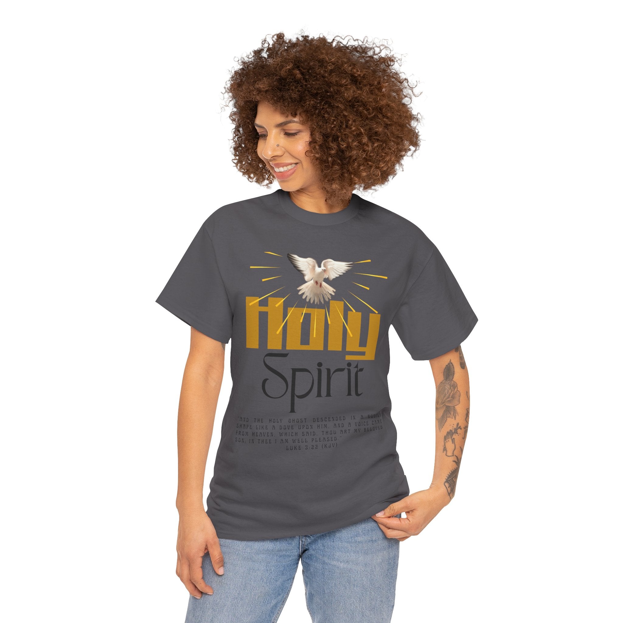Christian T-shirts, Holy Spirit Unisex Heavy Cotton Tee, Inspirational T-Shirt for Faith Celebration, Christian Gift, Spiritual Attire, Religious Apparel