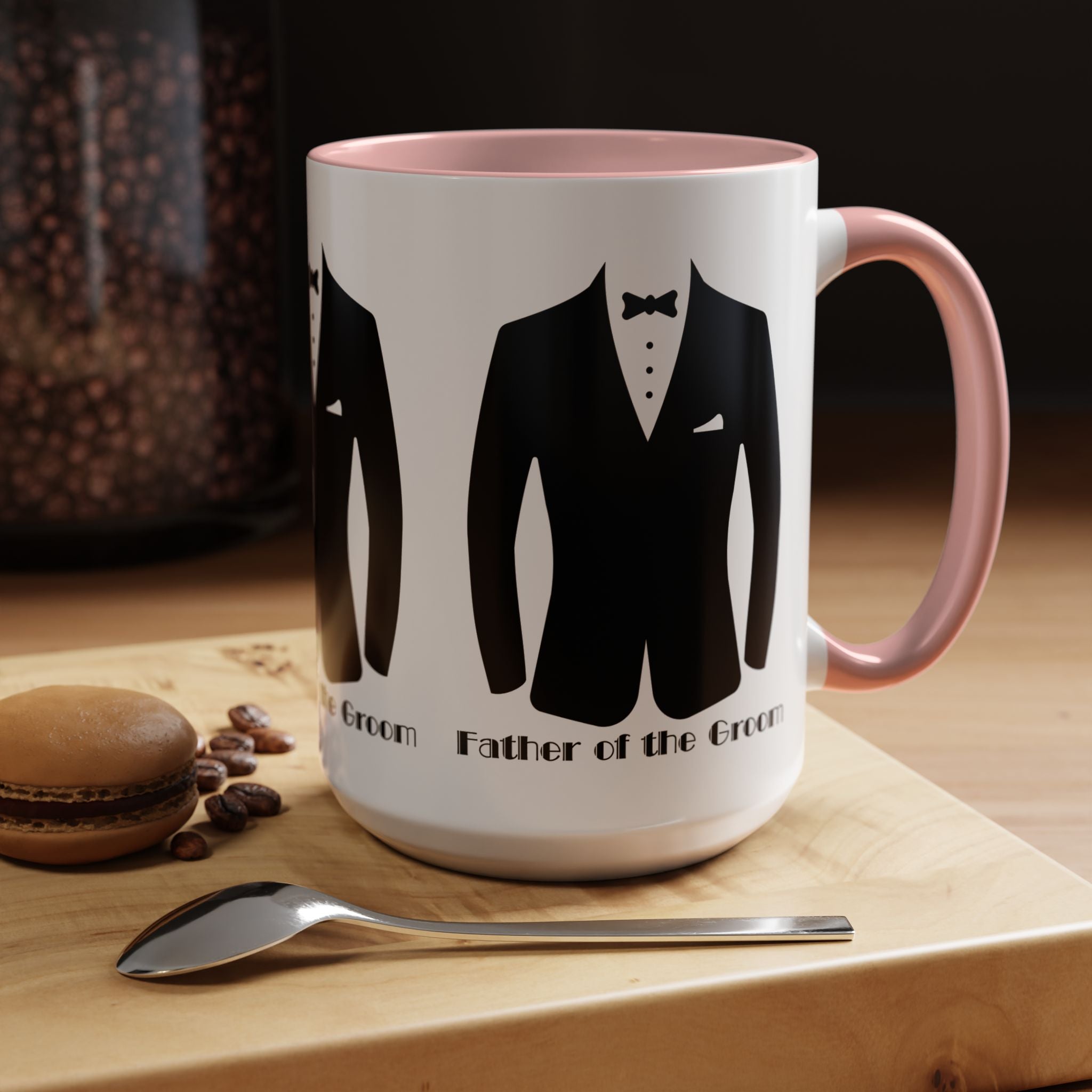 Father of the Groom Accent Coffee Mug 11/15 oz- Perfect Groomsmen Gift, Wedding Keepsake, Stylish Drinkware, Unique Wedding Favor