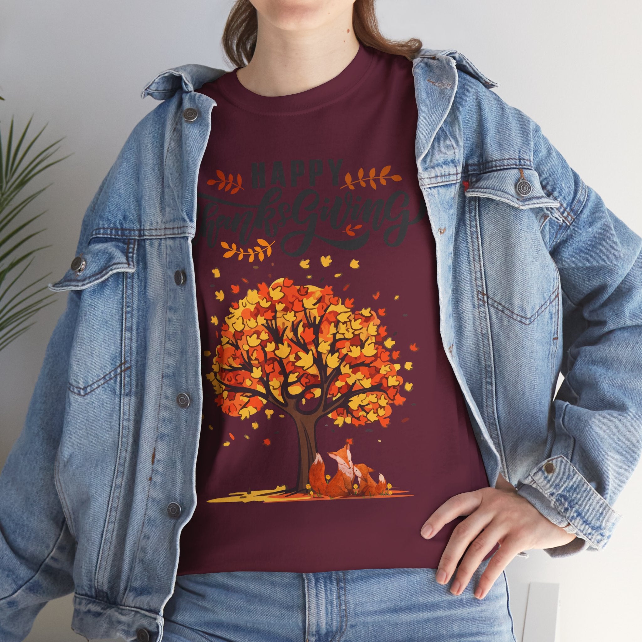 Thanksgiving Tree Tee, Fall T-Shirt, Autumn Apparel, Cozy Gift for Family, Cute Holiday Top