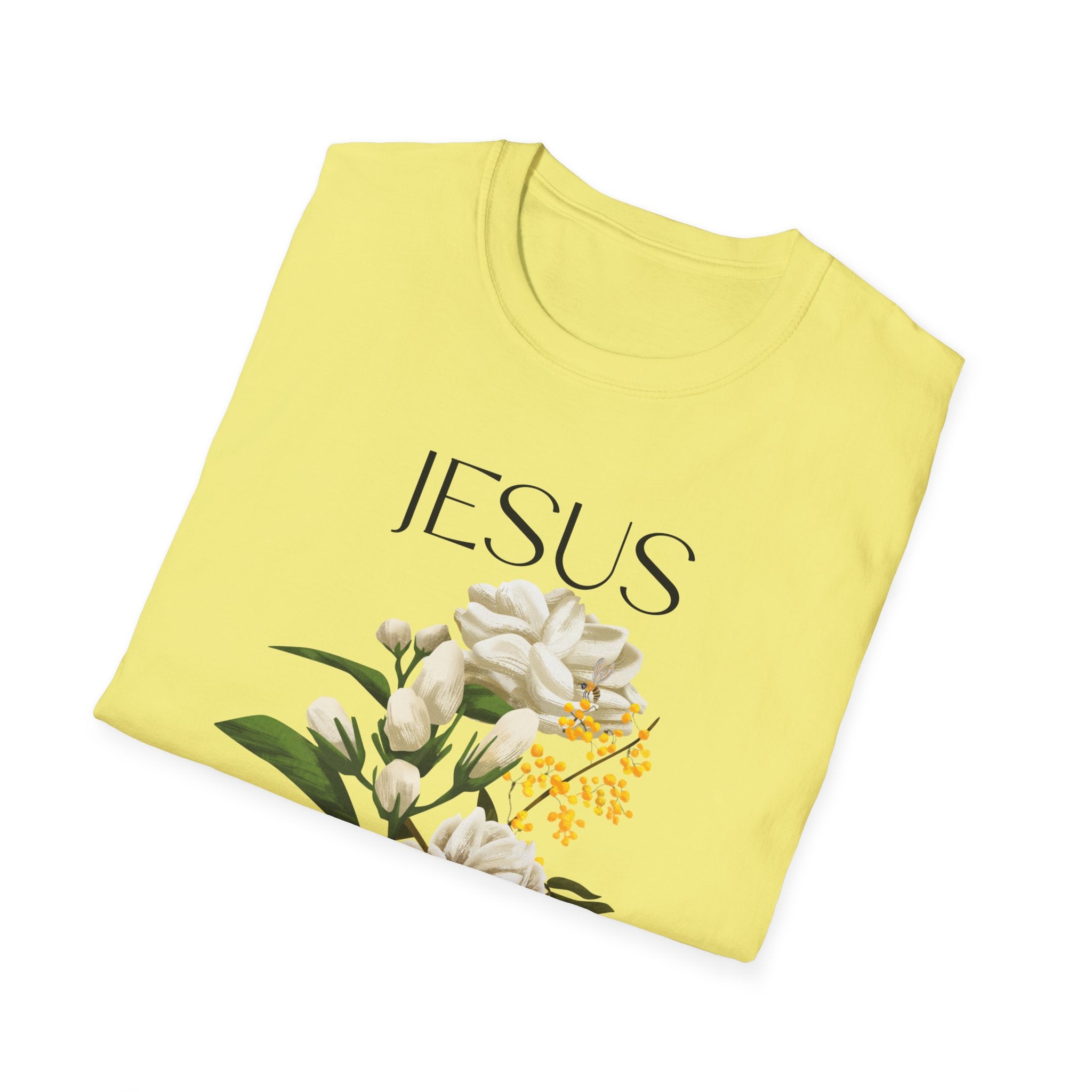 Jesus Floral Faith T-Shirt- Christian Graphic Tee, Inspirational Gift, Religious Apparel, Casualwear, Unisex