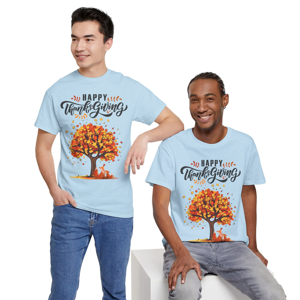 Thanksgiving Tree Tee, Fall T-Shirt, Autumn Apparel, Cozy Gift for Family, Cute Holiday Top
