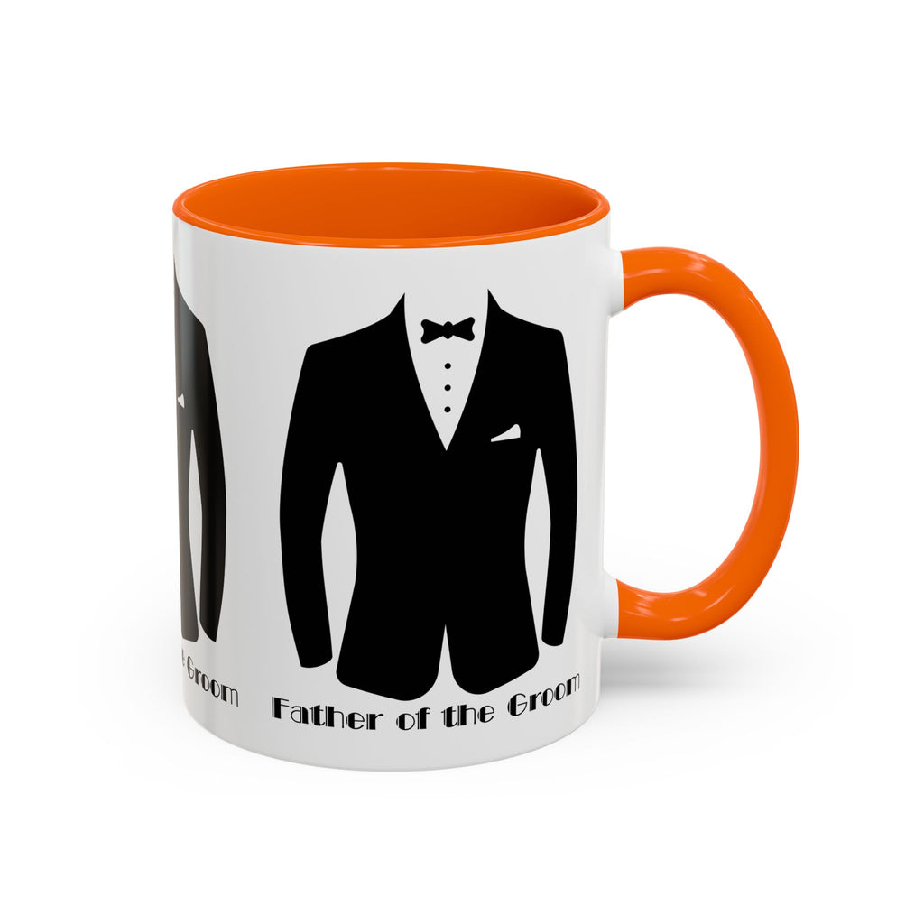 Father of the Groom Accent Coffee Mug 11/15 oz- Perfect Groomsmen Gift, Wedding Keepsake, Stylish Drinkware, Unique Wedding Favor