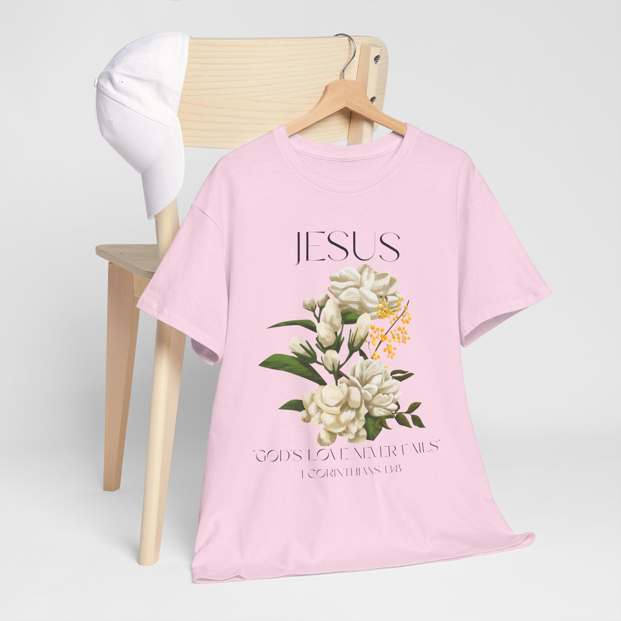 Jesus- God's love never fails-Unisex Heavy Cotton Tee