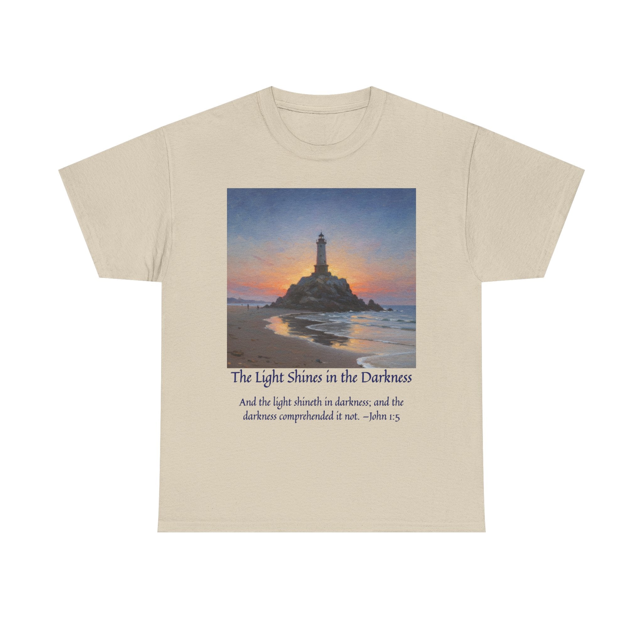 Light in Darkness Unisex Cotton Tee-inspired by Monet, Inspirational Shirt, Bible Verse Tee, Faith-Based Apparel, Perfect Gift for All Occasions