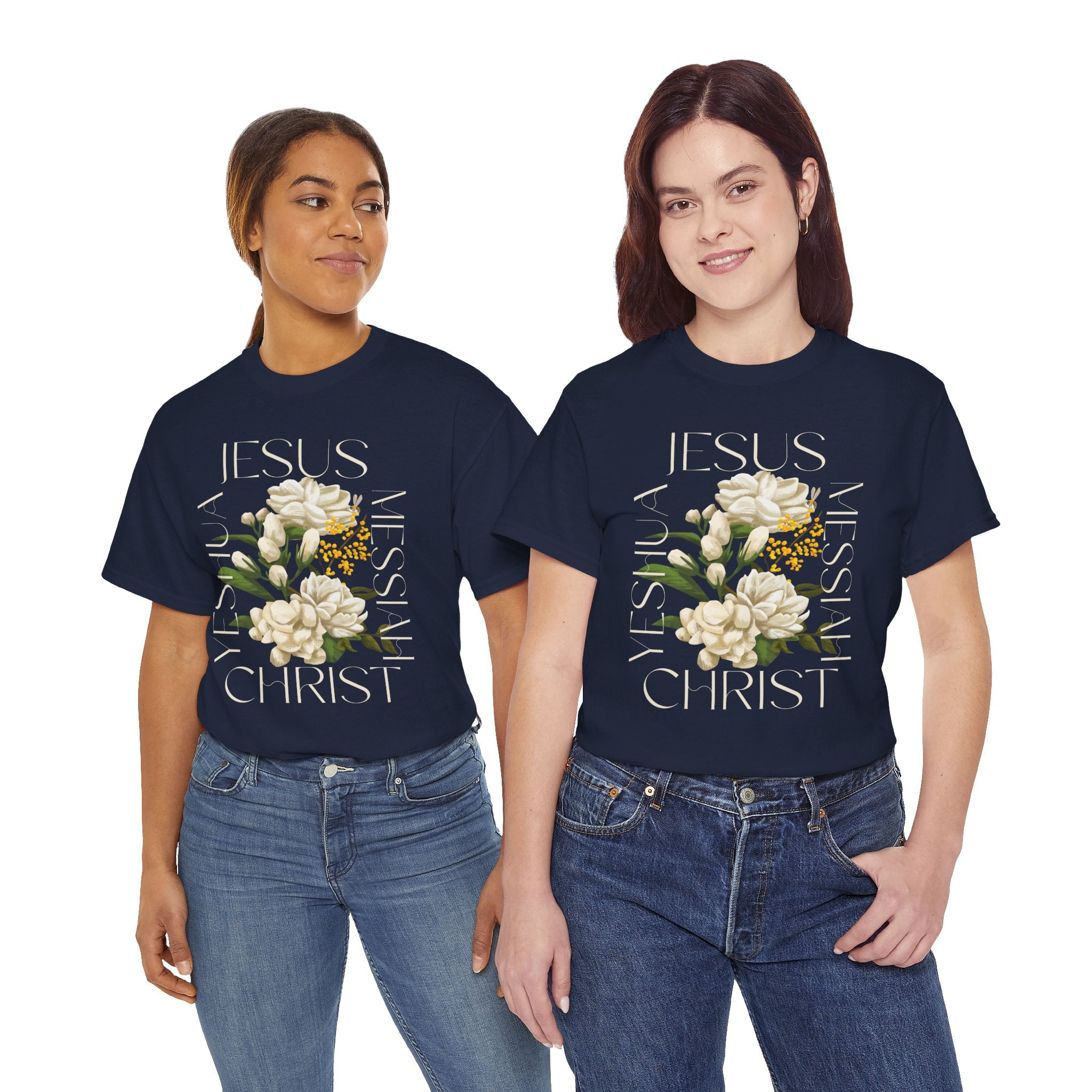 Floral Jesus Christ Tee, Spiritual T-Shirt, Inspirational Unisex Cotton Shirt, Gift for Believers, Christian Apparel