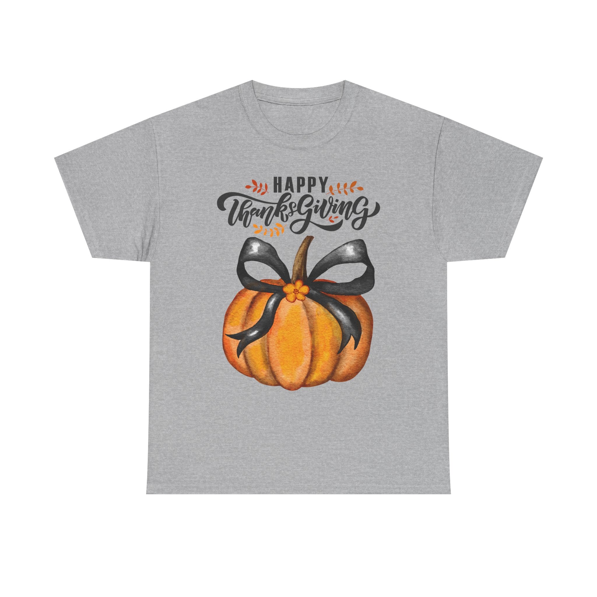 Thanksgiving Pumpkin Tee, Unisex Heavy Cotton T-Shirt, Fall Shirt, Autumn Fashion, Gift for Thanksgiving, Seasonal Apparel
