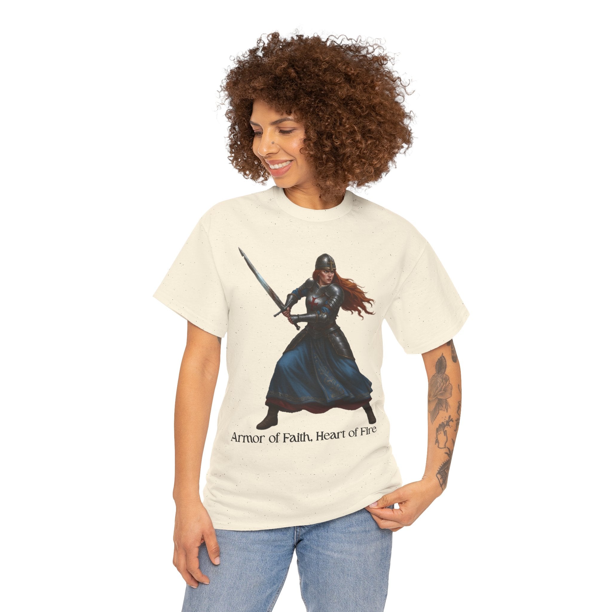 Warrior Spirit Unisex Heavy Cotton Tee, Inspirational Shirt, Fantasy Gift, Empowerment Merchandise, Soft Cotton Tee, Everyday Wear