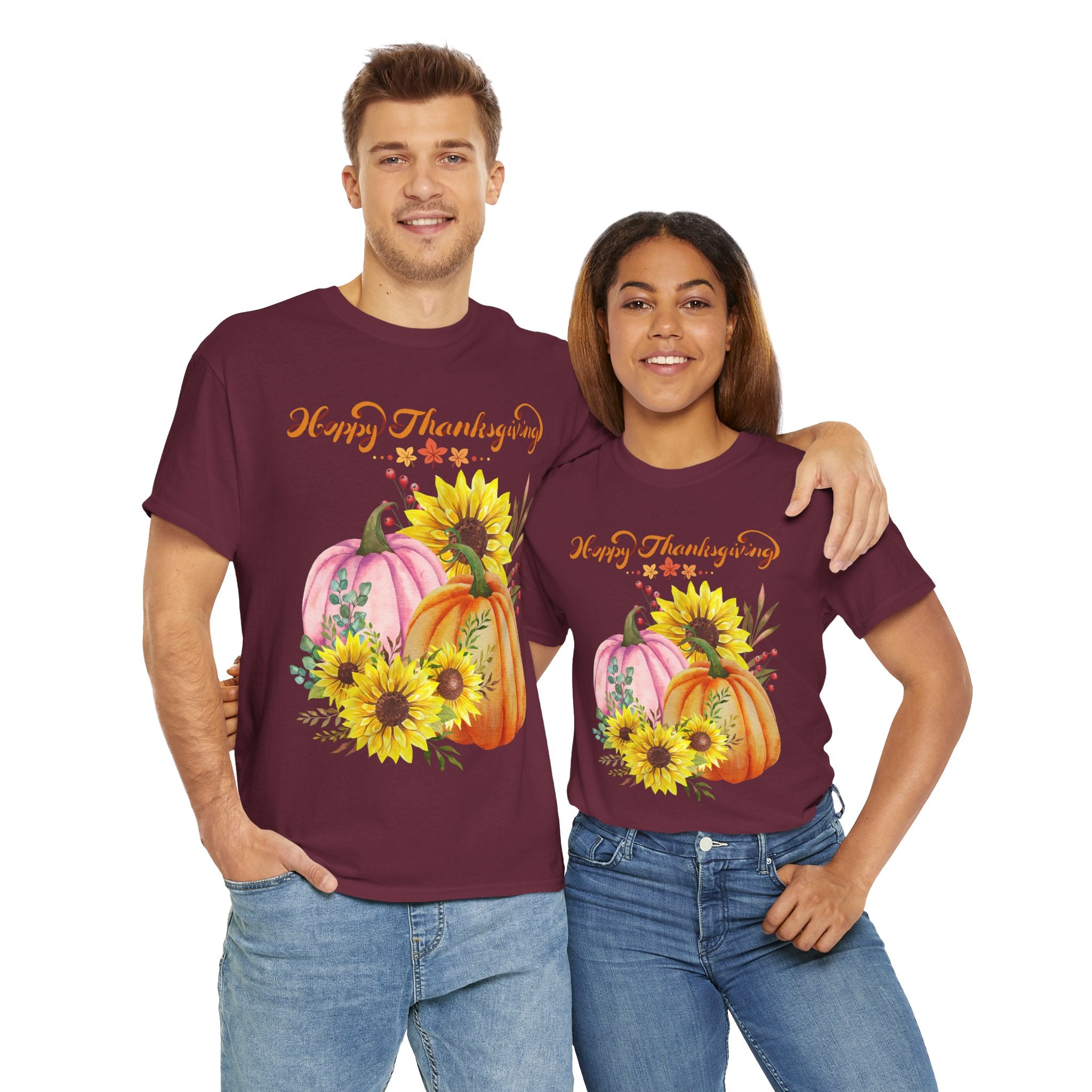 Thanksgiving T-shirts, Pumpkin Tee, Autumn Shirt, Unisex Fall Apparel, Holiday Gift, Cozy Outfit, Harvest Festival Clothing