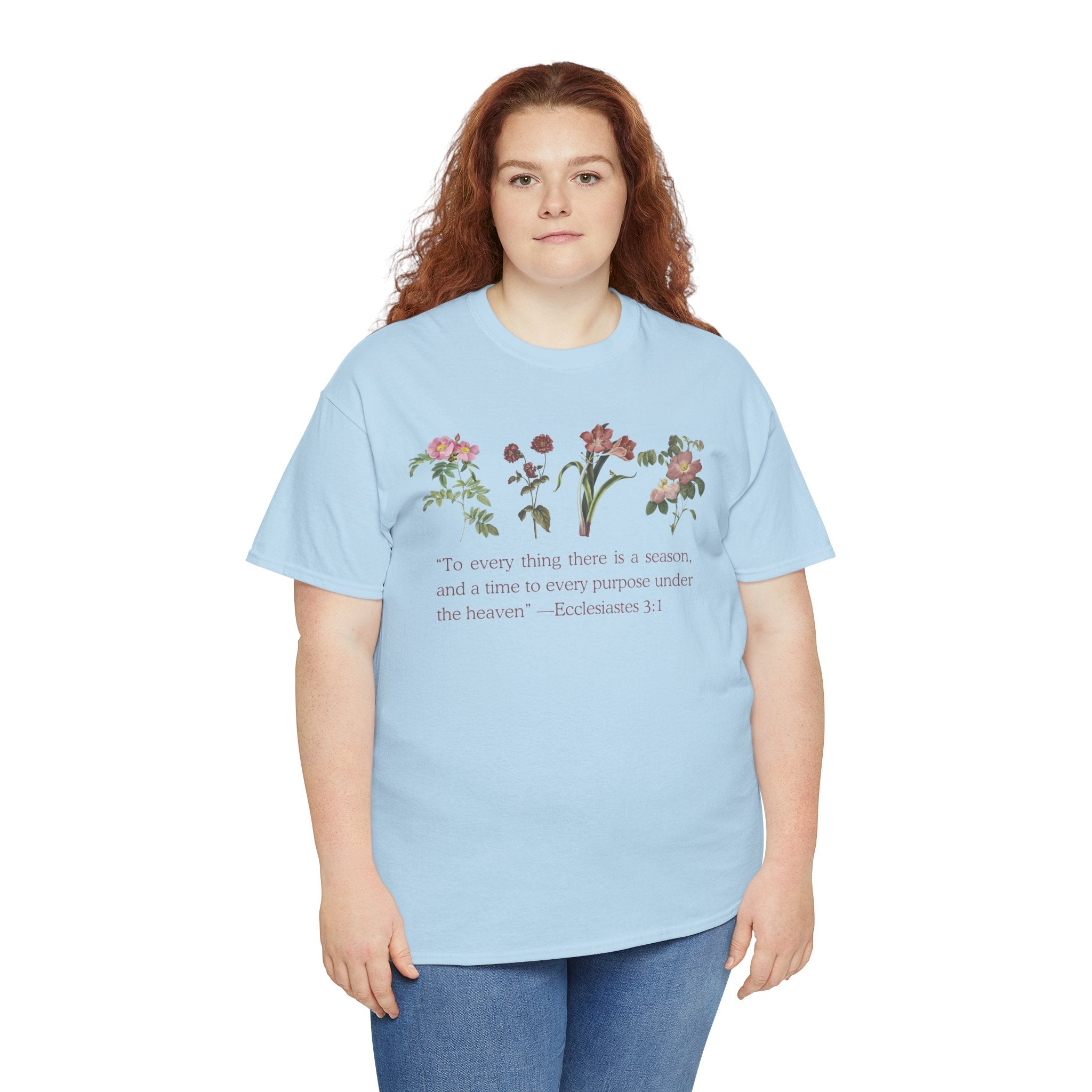 Christian -Biblical Inspirational Floral Quote Tee, Nature Lover Gift, Eco-Friendly Fashion, Casual Everyday Wear