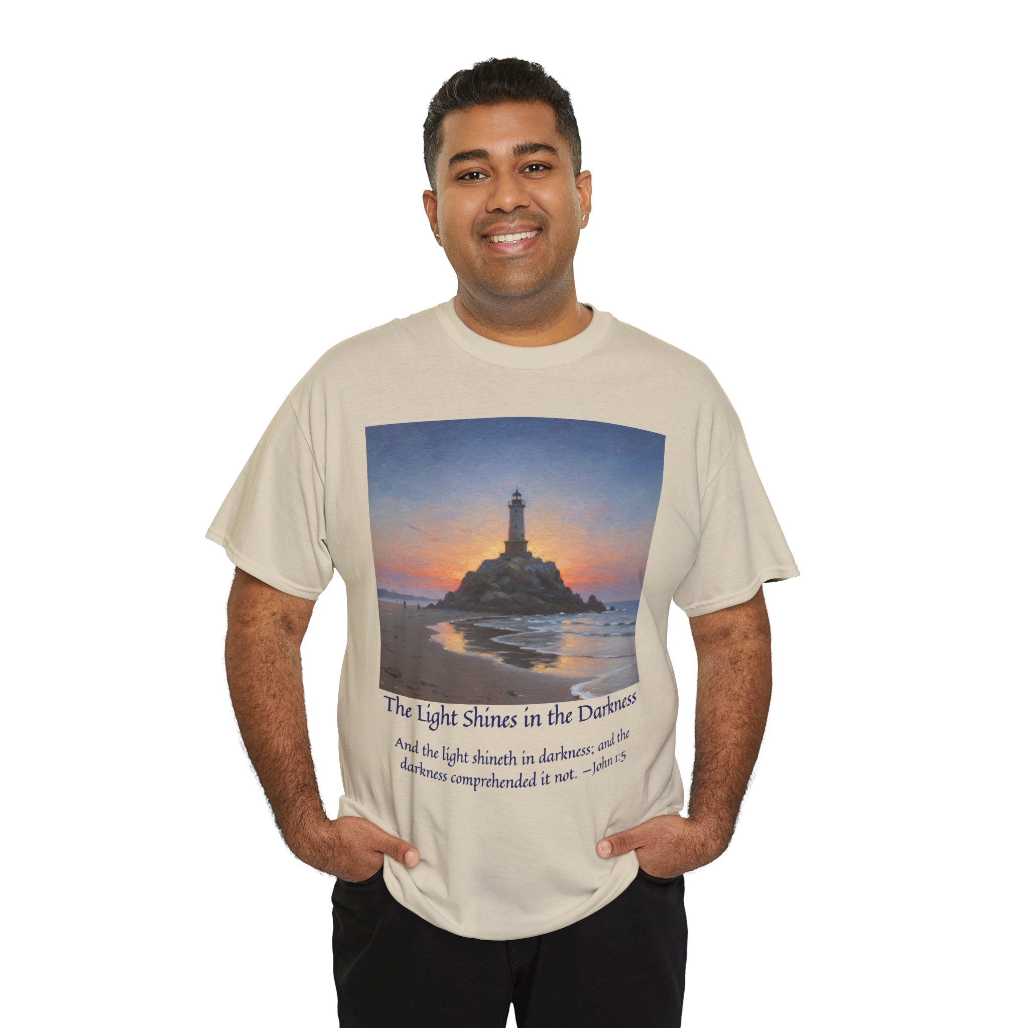 Light in Darkness Unisex Cotton Tee-inspired by Monet, Inspirational Shirt, Bible Verse Tee, Faith-Based Apparel, Perfect Gift for All Occasions