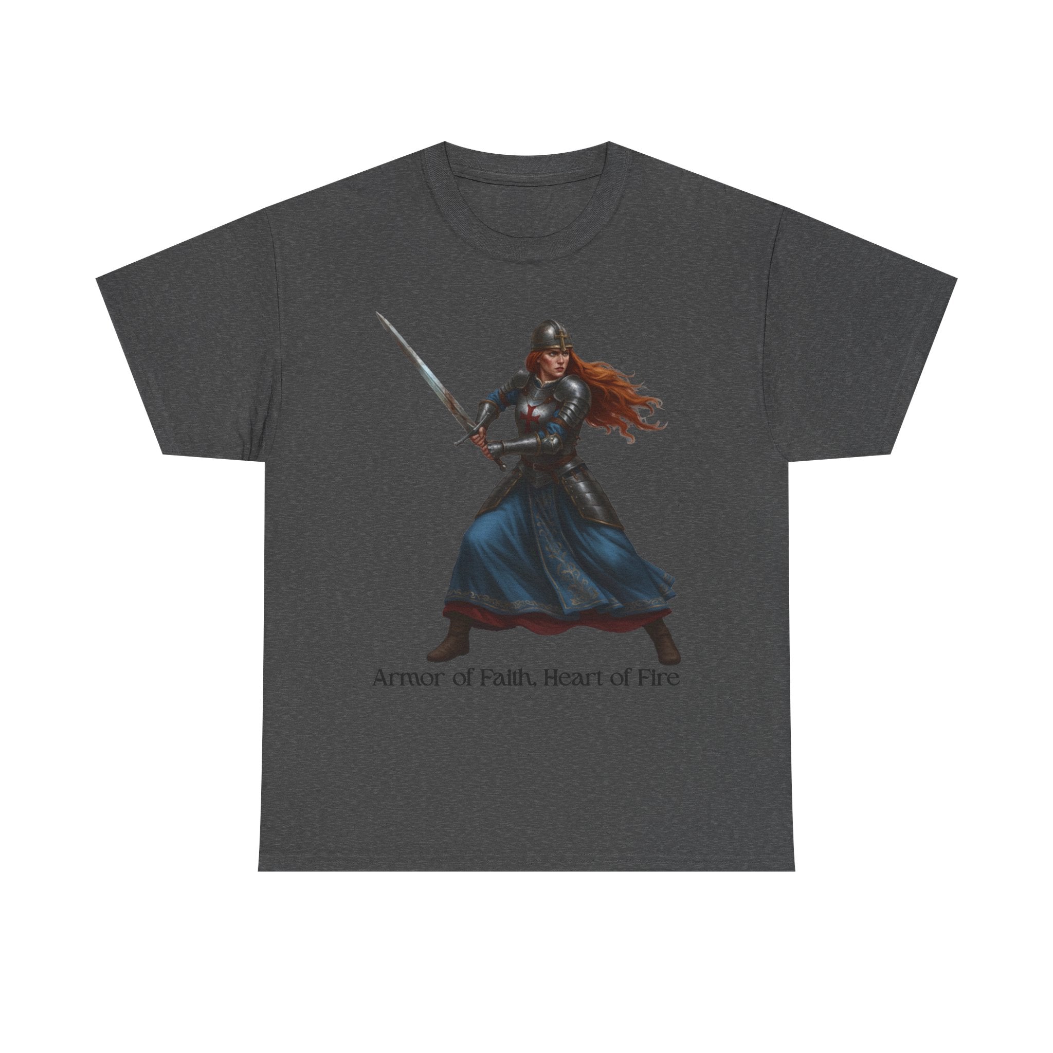Warrior Spirit Unisex Heavy Cotton Tee, Inspirational Shirt, Fantasy Gift, Empowerment Merchandise, Soft Cotton Tee, Everyday Wear