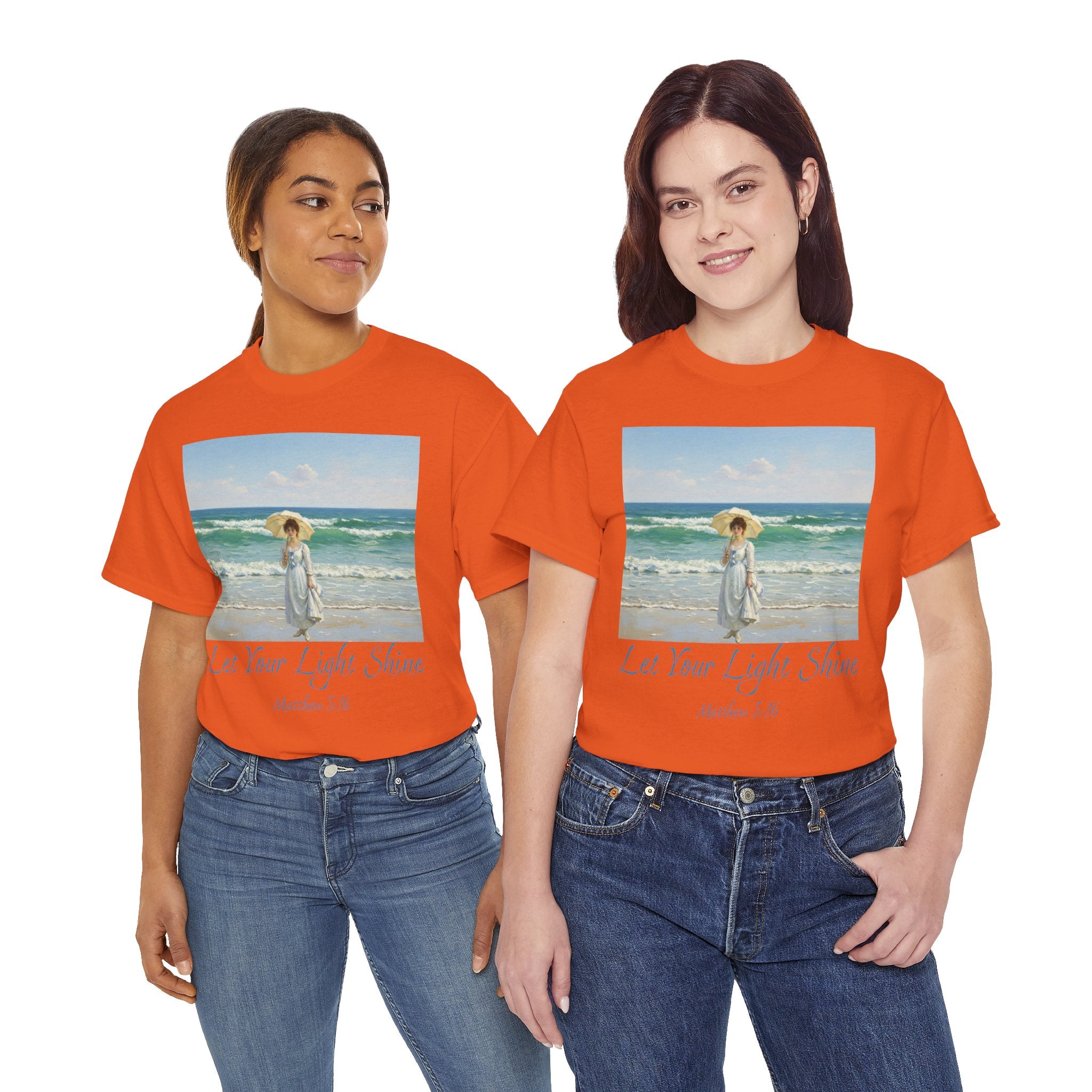 Let Your Light Shine- A Figure with a Parasol-Monet Style- Unisex Cotton Tee, Beach Vibes Shirt, Inspirational Summer Tee, Casual Gift for Her, Perfect for Days at the Shore
