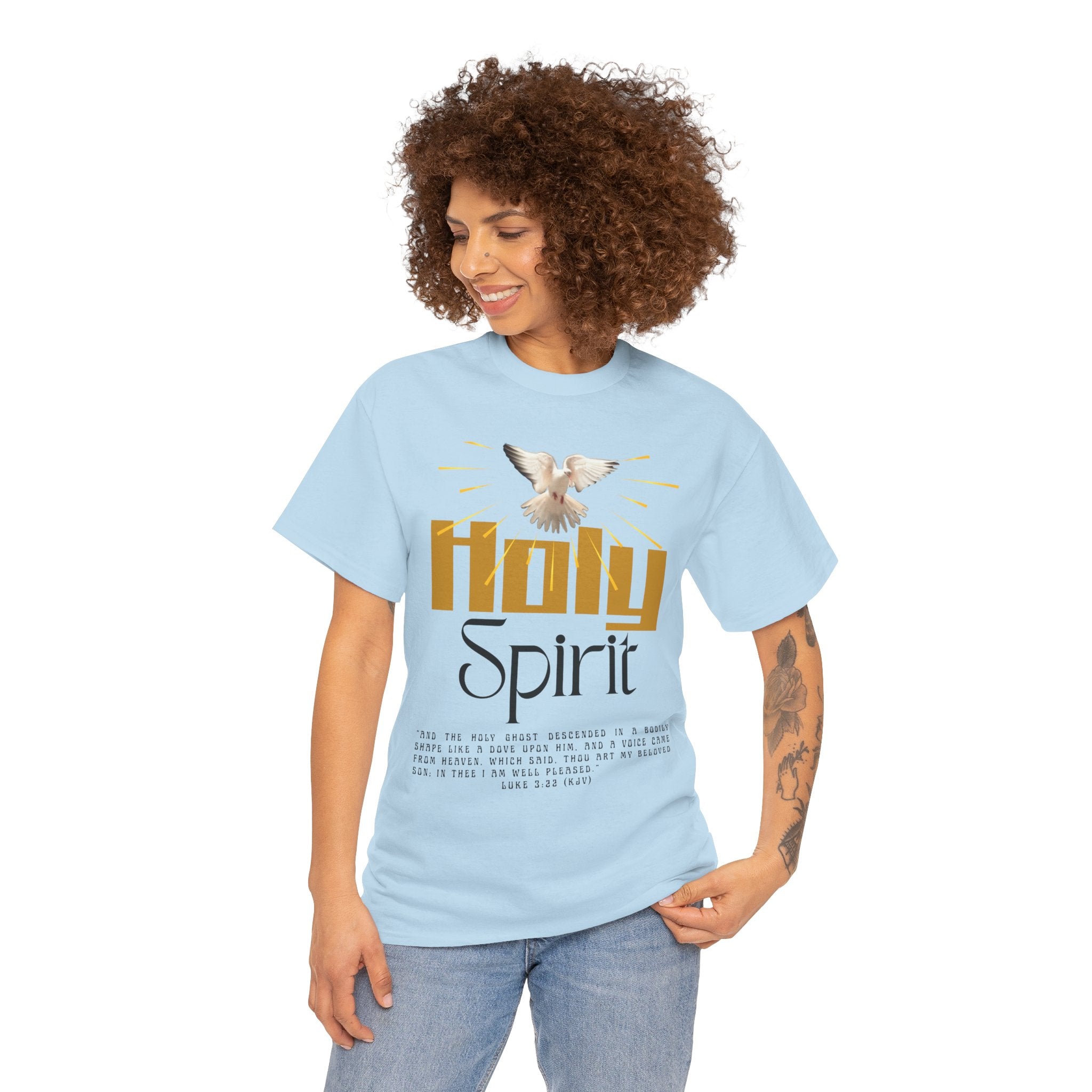 Christian T-shirts, Holy Spirit Unisex Heavy Cotton Tee, Inspirational T-Shirt for Faith Celebration, Christian Gift, Spiritual Attire, Religious Apparel
