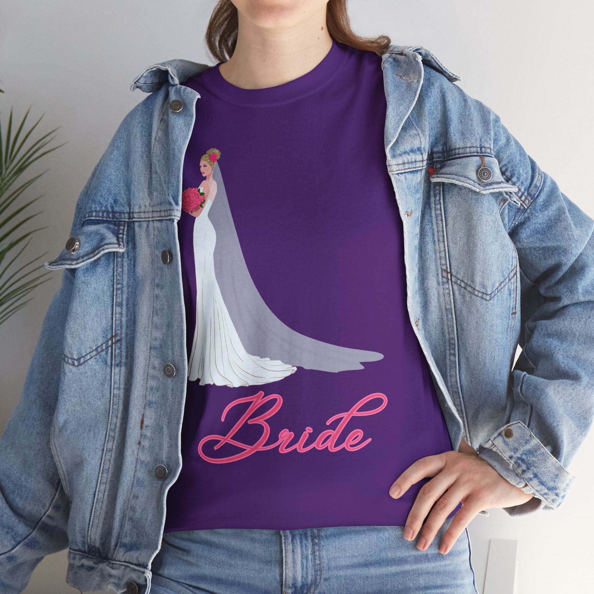 Bride Unisex Heavy Cotton Tee, Wedding Gift, Bridal Party Shirt, Engagement Party Top, Bride T-Shirt, Bridal Shower Attire