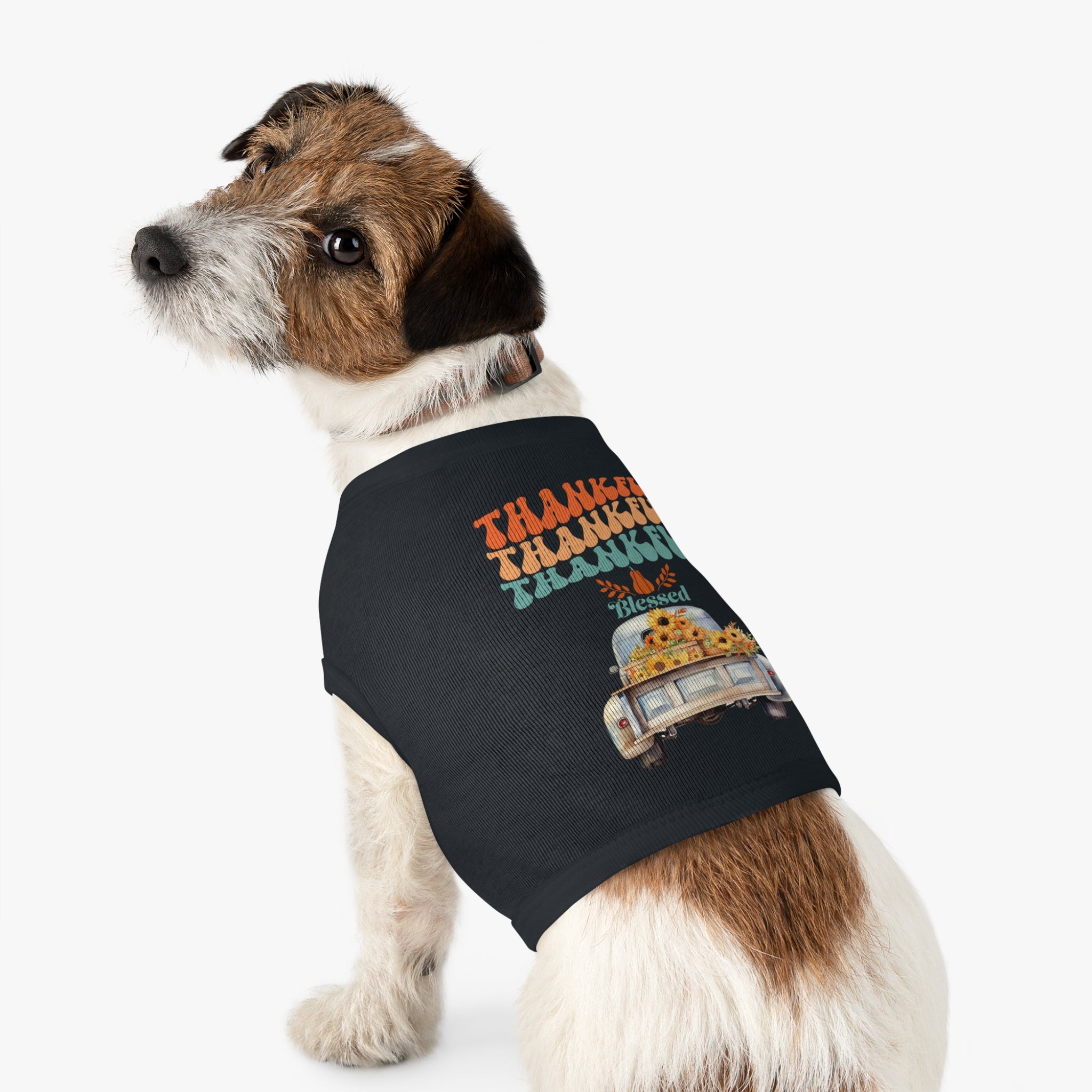 Thankful Pet Tank Top, Cute Dog Shirt, Pet Apparel, Blessed Pet Wear, Fall Fashion for Pets, Gifts for Dog Lovers