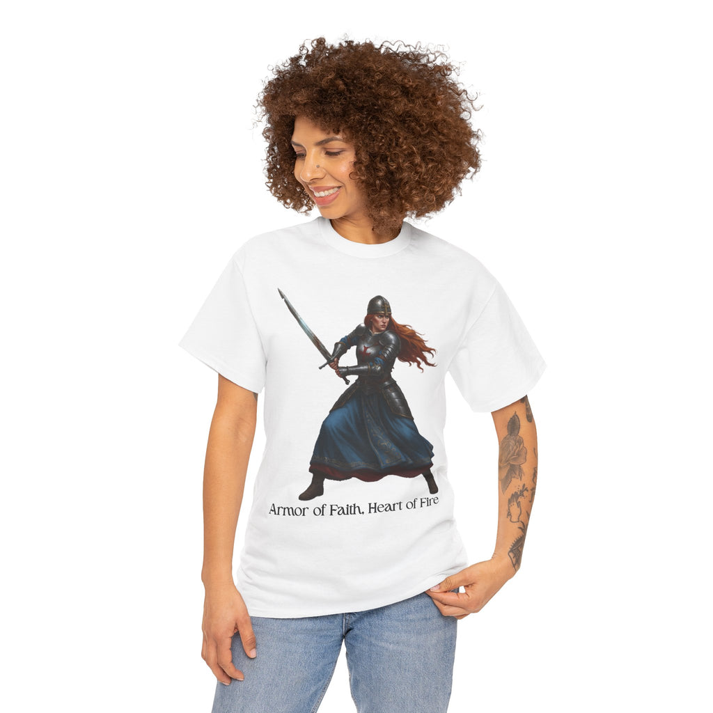 Warrior Spirit Unisex Heavy Cotton Tee, Inspirational Shirt, Fantasy Gift, Empowerment Merchandise, Soft Cotton Tee, Everyday Wear