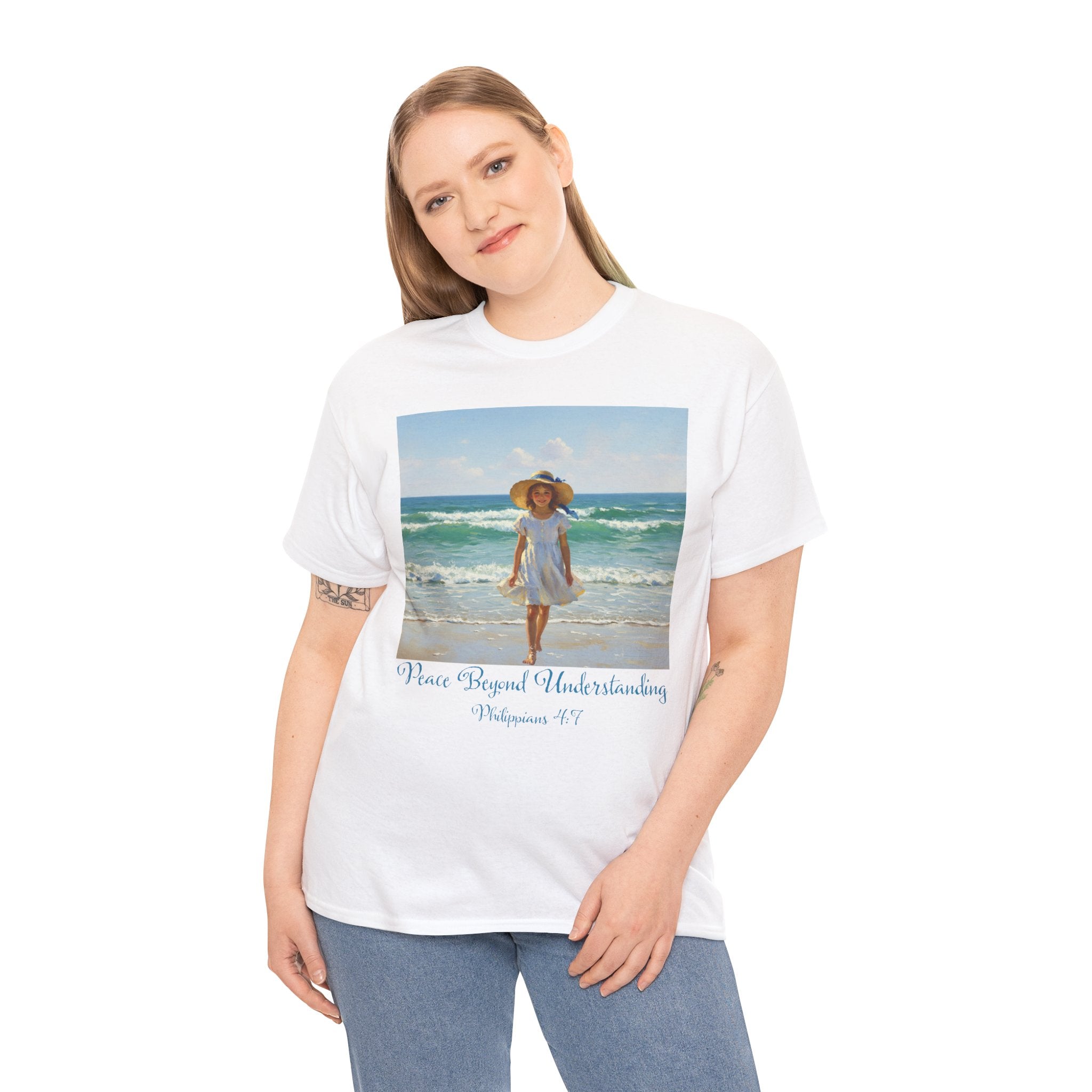Serene Beach Vibes Tee for Summer Days, Top for Women, Casual Wear, Gifts for Beach Lovers, Vacay Essentials
