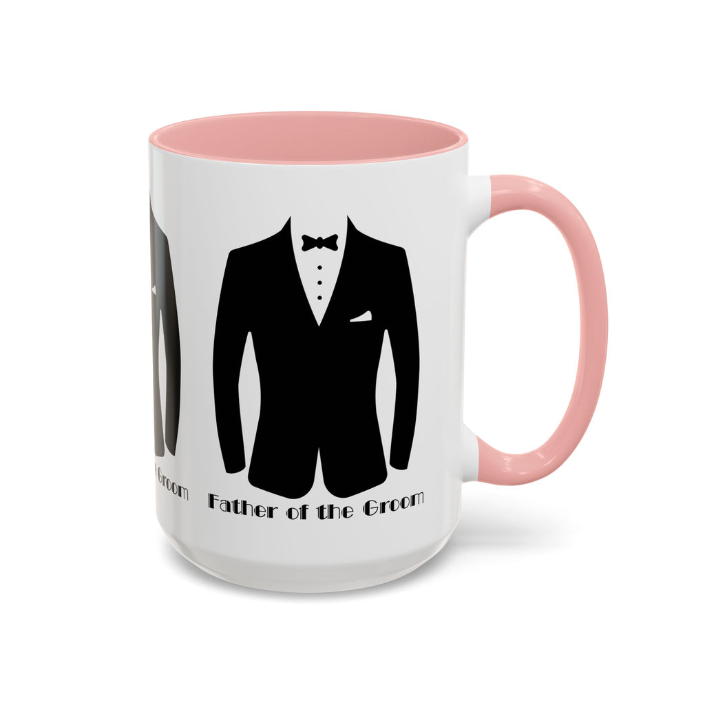 Father of the Groom Accent Coffee Mug 11/15 oz- Perfect Groomsmen Gift, Wedding Keepsake, Stylish Drinkware, Unique Wedding Favor