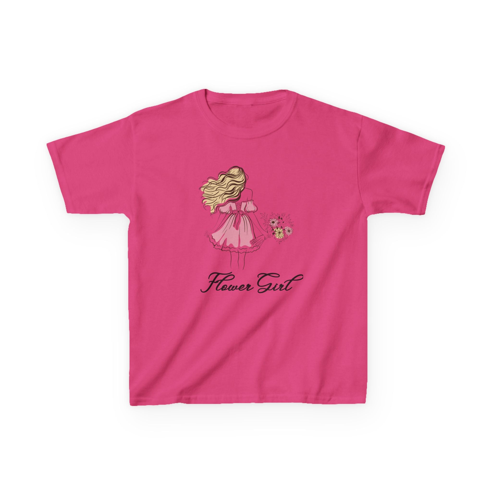 Flower Girl Kids Tee, Cute Kids T-Shirt, Children's Wedding Outfit, Floral Graphic Tee, Birthday Gift for Girls, Summer Apparel