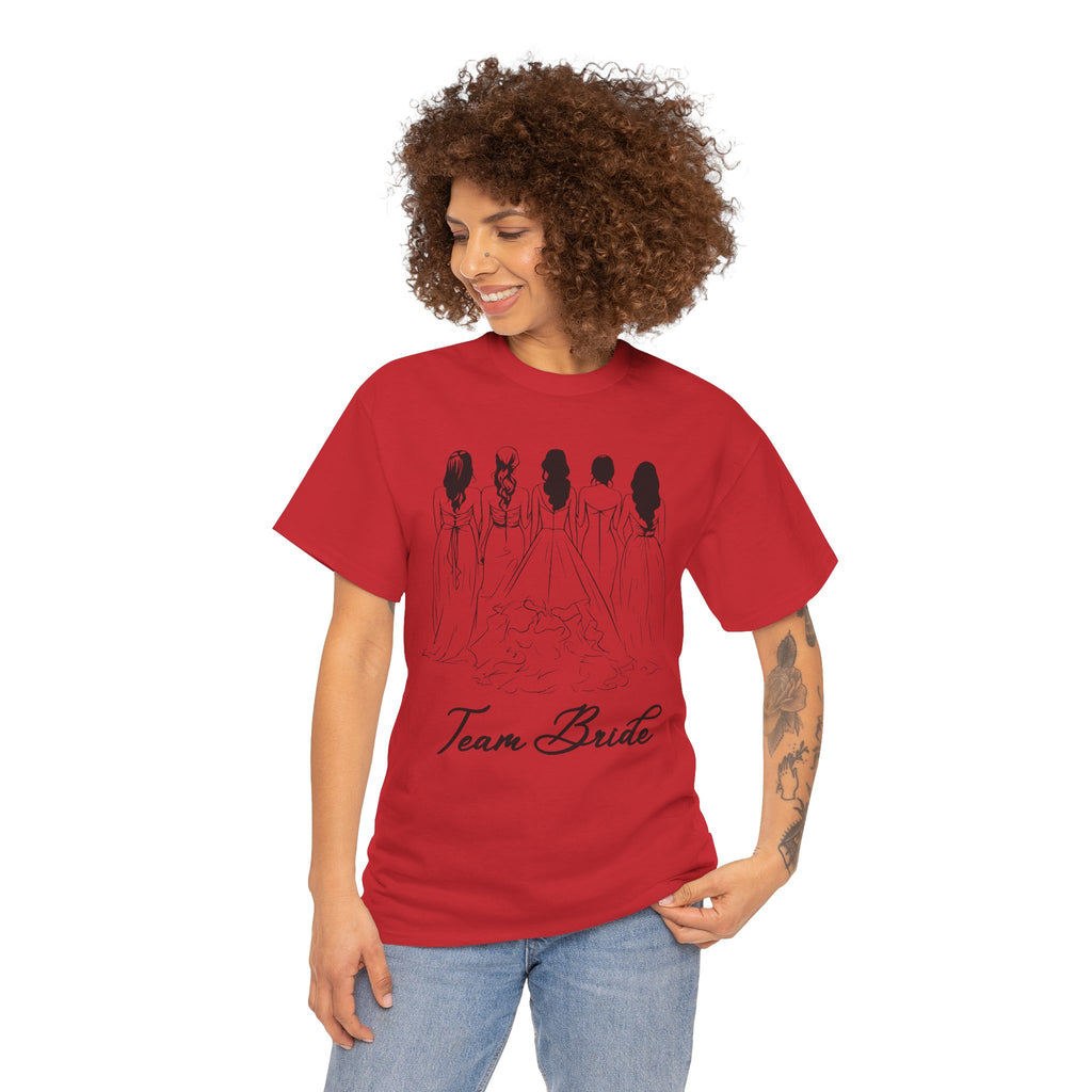 Team Bride Unisex Heavy Cotton Tee - Perfect for Weddings, Bridal Showers, Engagements, Bachelorette Parties, Group Celebrations