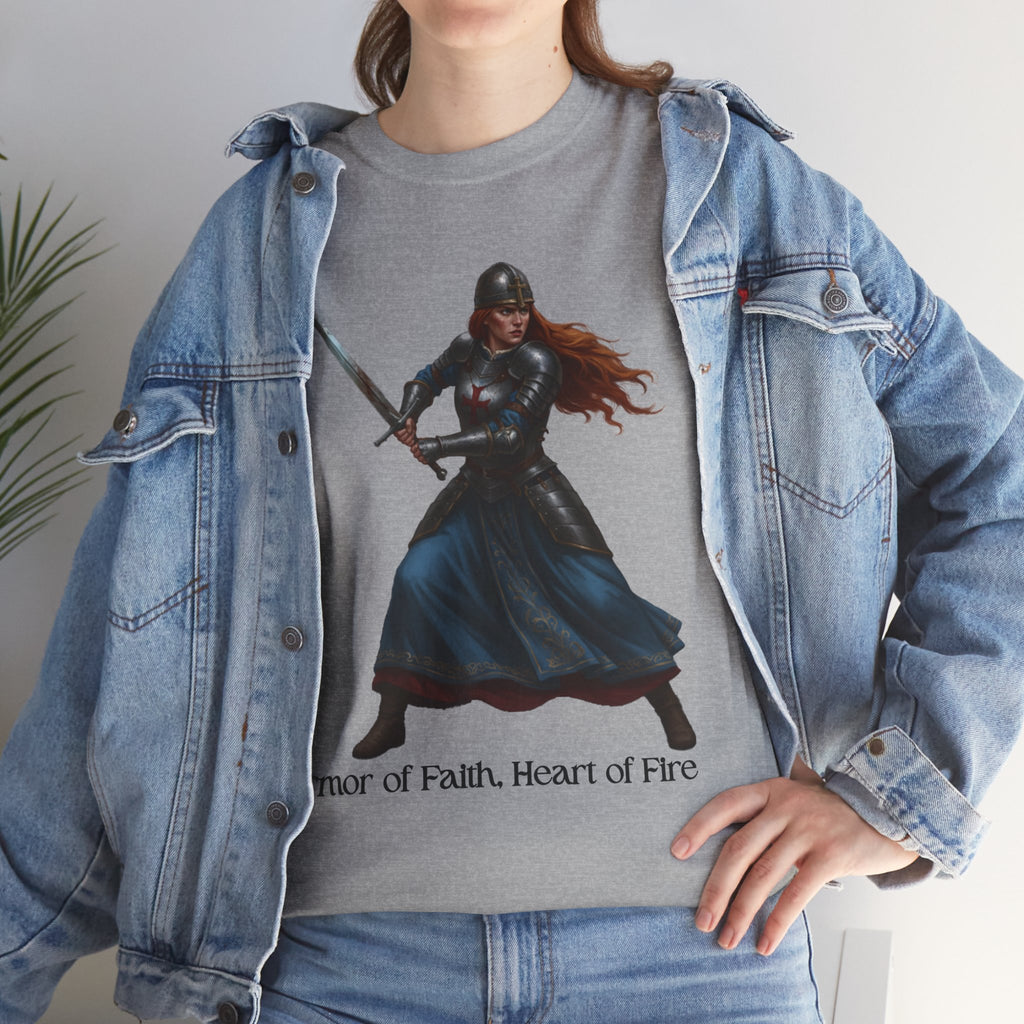 Warrior Spirit Unisex Heavy Cotton Tee, Inspirational Shirt, Fantasy Gift, Empowerment Merchandise, Soft Cotton Tee, Everyday Wear
