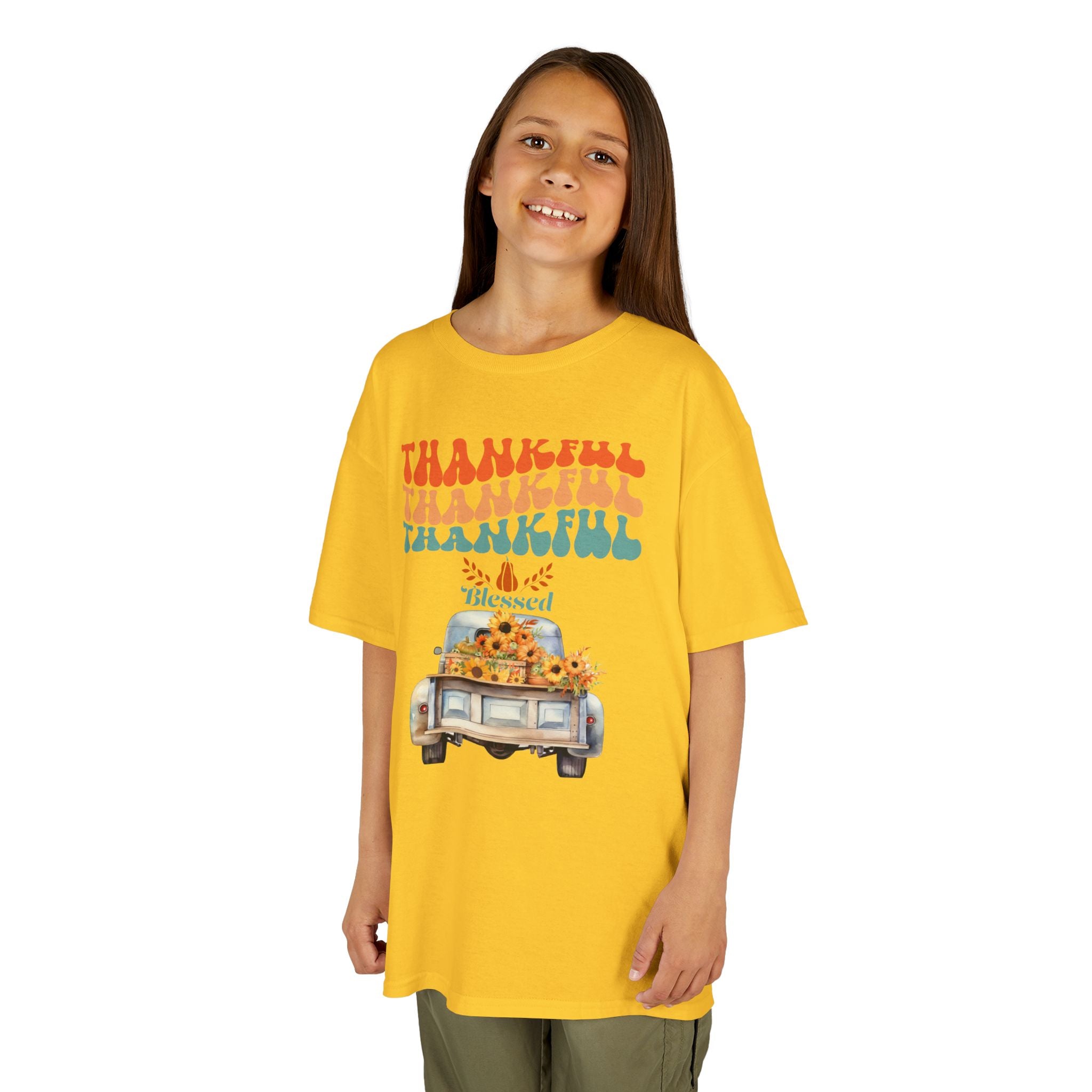 Thankful Kids Tee | Cute Autumn T-Shirt | Thanksgiving Gift | Kids Holiday Wear | Family Gathering Apparel