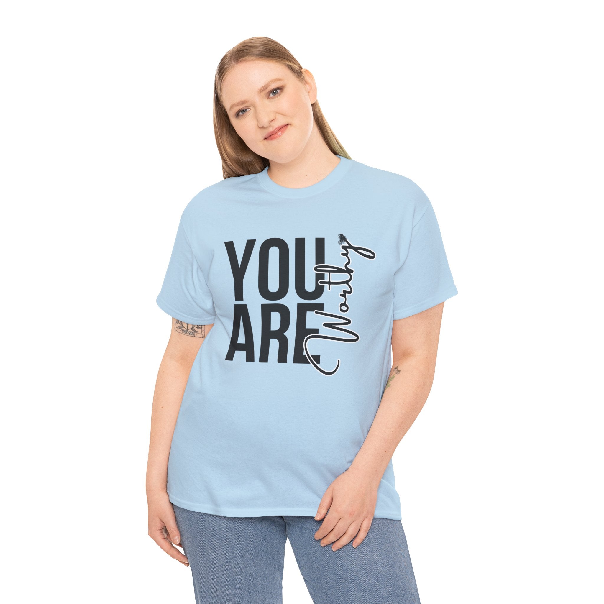 You Are Worthy Unisex Heavy Cotton Tee, Motivational Quote Shirt, Gift for Friends, Self-Love Tee, Uplifting Apparel, Positive [...]