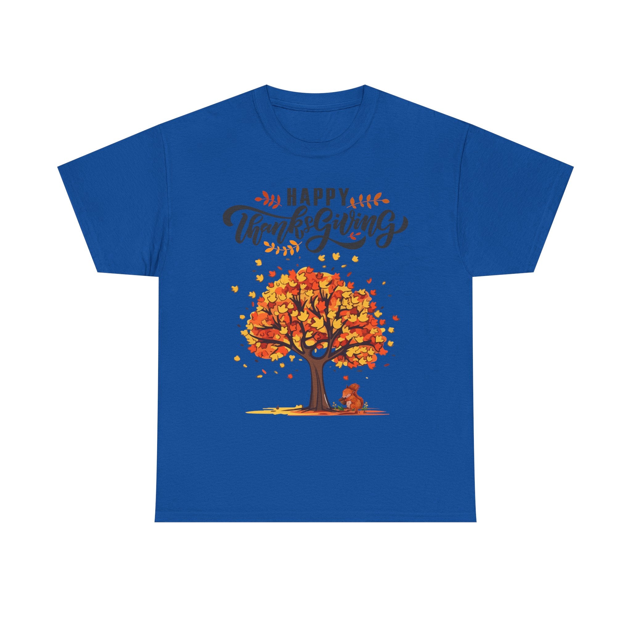 Happy Thanksgiving Tree Unisex Tee, Autumn Shirt, Holiday Apparel, Fall Fashion, Seasonal Gift