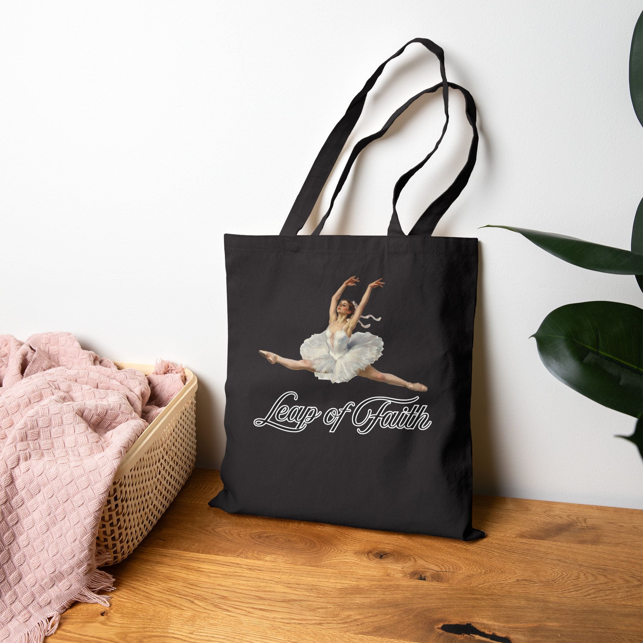 ✨ Leap of Faith ✨ Ballet Inspired Cotton Canvas Tote Bag, Dance Lover Gift, Leap of Faith Tote, Eco-Friendly Shopping Bag, Stylish Ballet Tote designed with an impressionist flair, echoing timeless ballet elegance