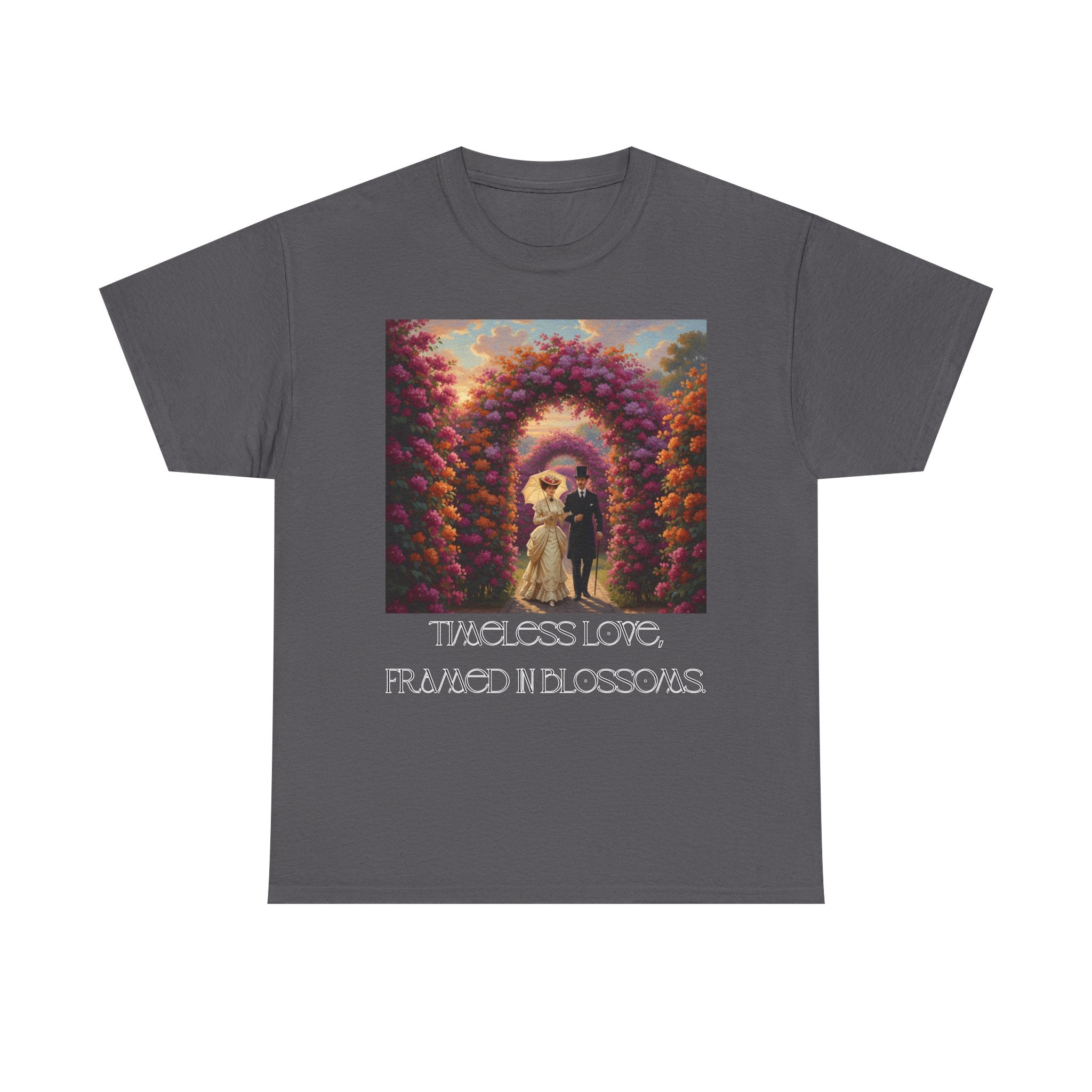 Whimsical Unisex Heavy Cotton Tee, Bohemian Vintage Shirt, Relaxed Fit Graphic Tee, Spring Flower T-Shirt, Casual Everyday Wear