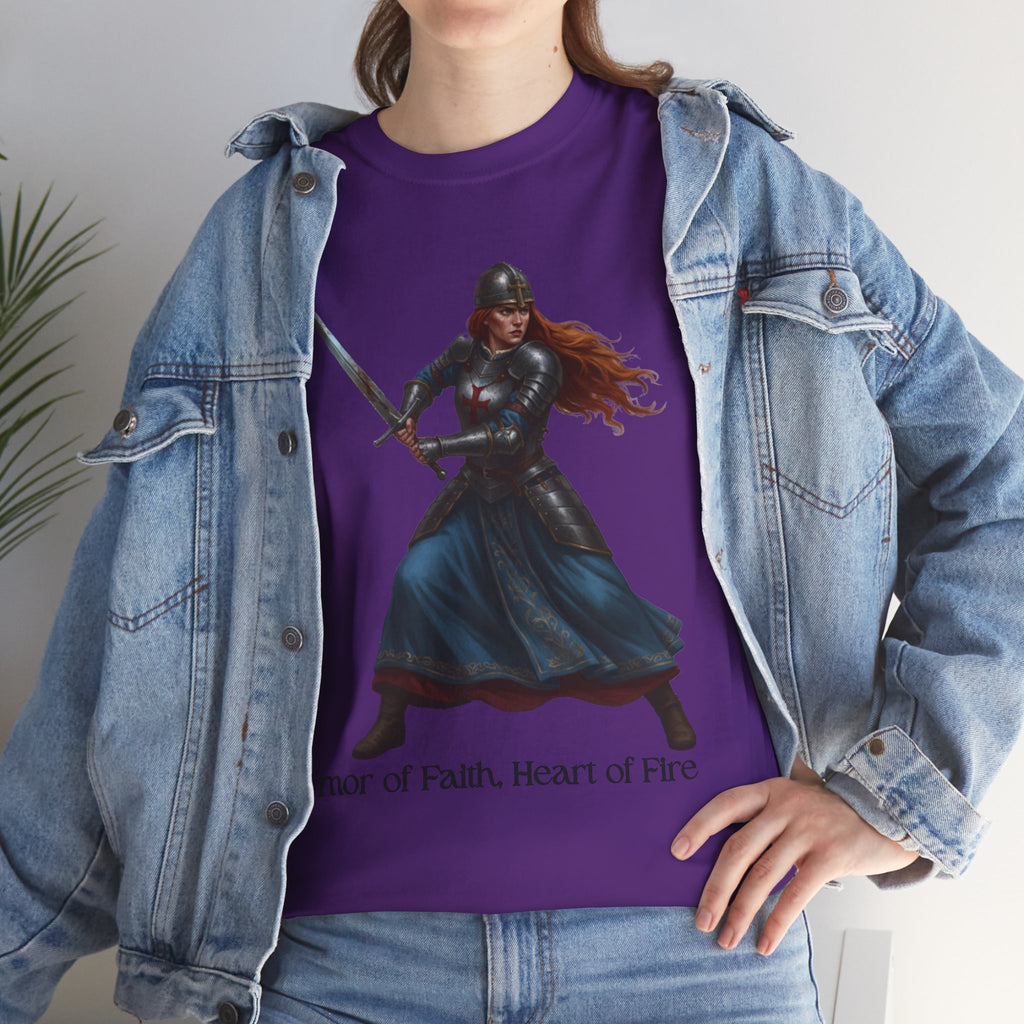 Warrior Spirit Unisex Heavy Cotton Tee, Inspirational Shirt, Fantasy Gift, Empowerment Merchandise, Soft Cotton Tee, Everyday Wear