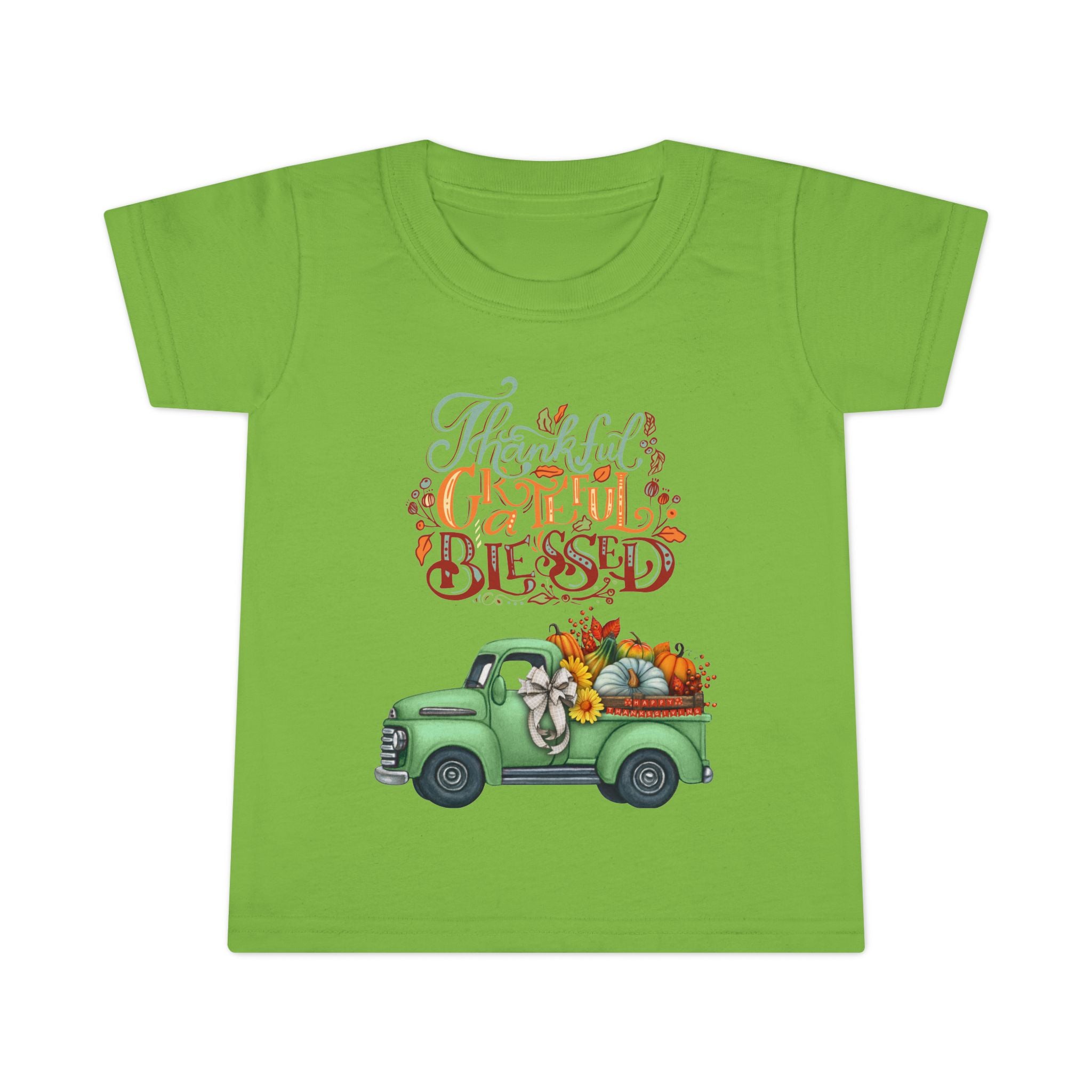 Toddler T-Shirt - "Grateful & Blessed" Vintage Truck Design, Fall Apparel, Holiday Gift for Kids, Autumn Fashion, Baby Shower Gift